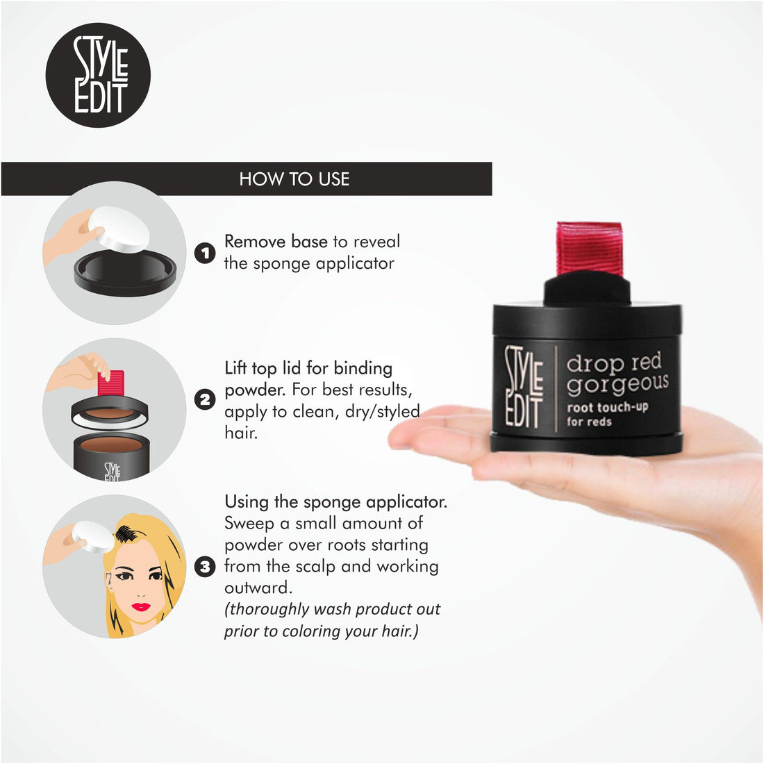 Style Edit Root Touch-Up for Reds, Drop Red Gorgeous, Medium Red