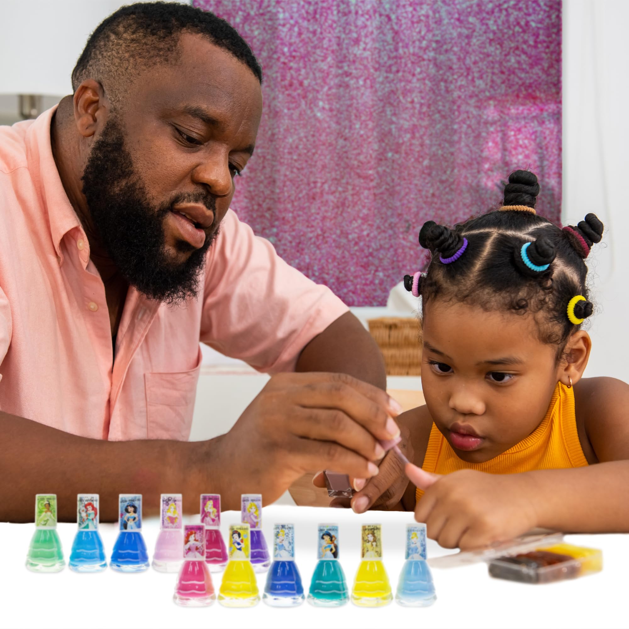 Disney Princess - Townley Girl Non-Toxic Water-Based Peel-Off Natural Safe Quick Dry Nail Polish|Gift Kit Set for Kids Toddlers Girls|12 Pcs - Perfect for Parties, Sleepovers and Makeovers