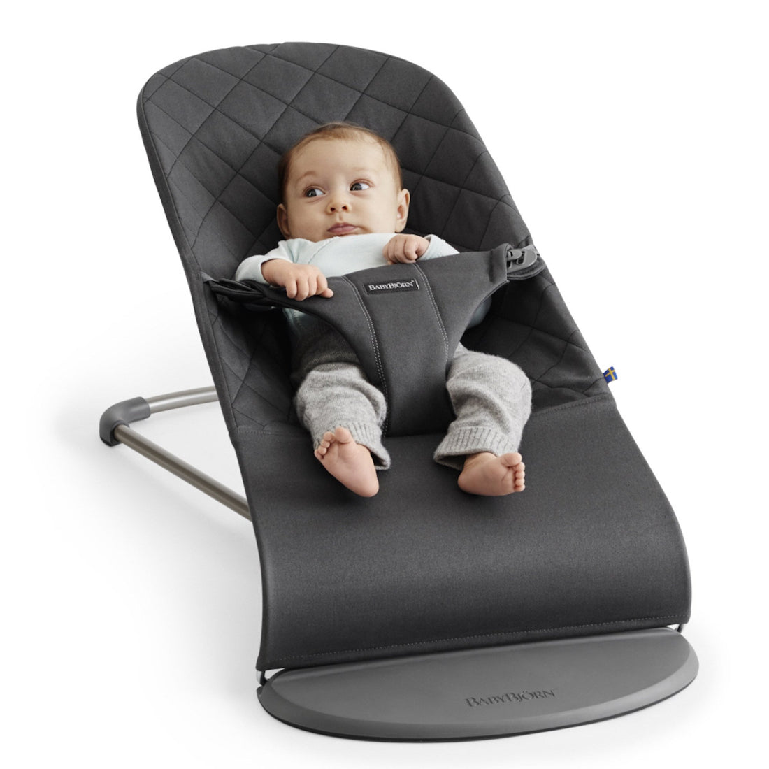 BabyBjörn BabyBjorn Fabric Seat for Bouncer, Anthracite, Cotton, Anthracite, 1 Count (Pack of 1)