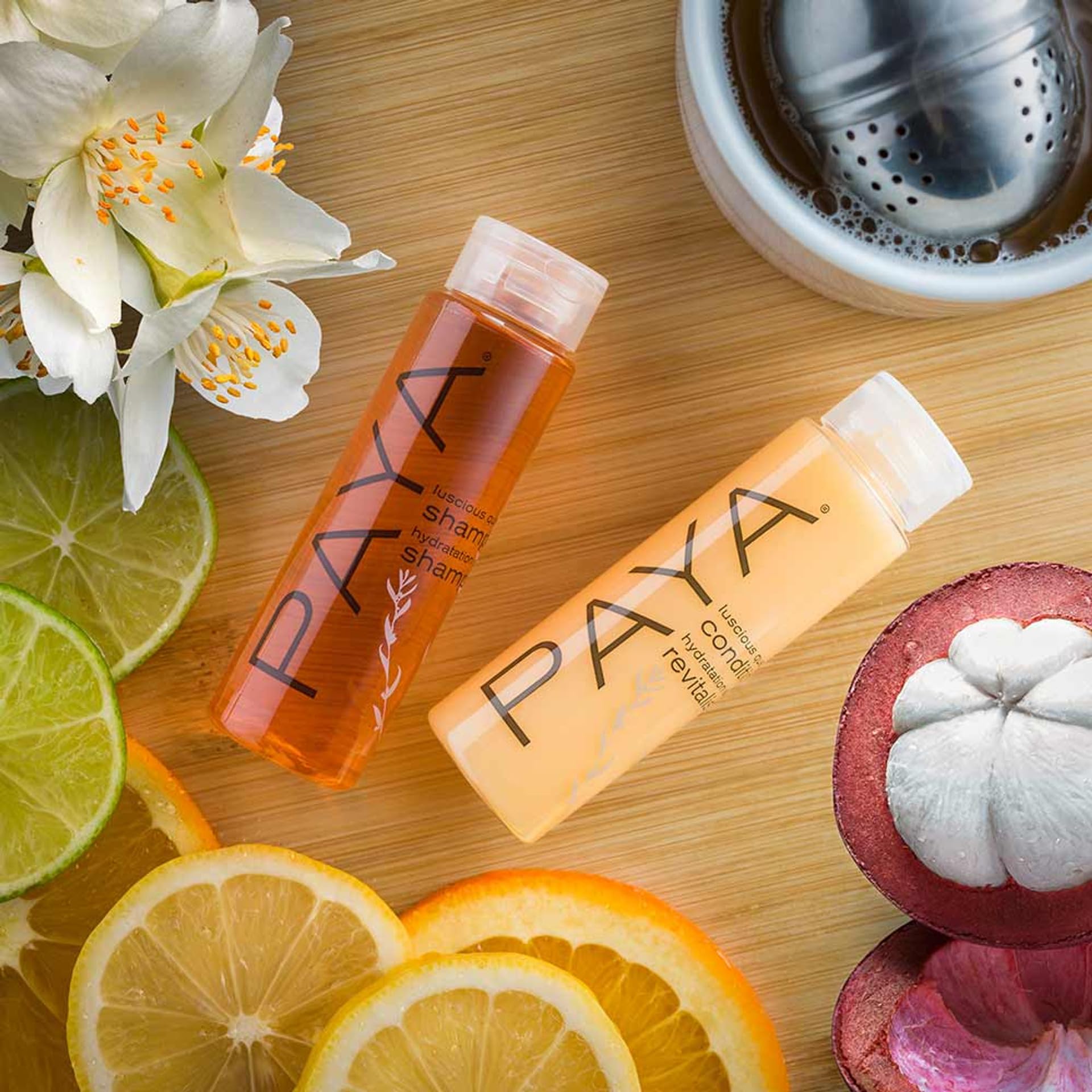 Paya Organics Toiletry Travel Set - Shampoo, Hair Conditioner, Shower Gel, Facial Soap, Body Soap & Tote Bag