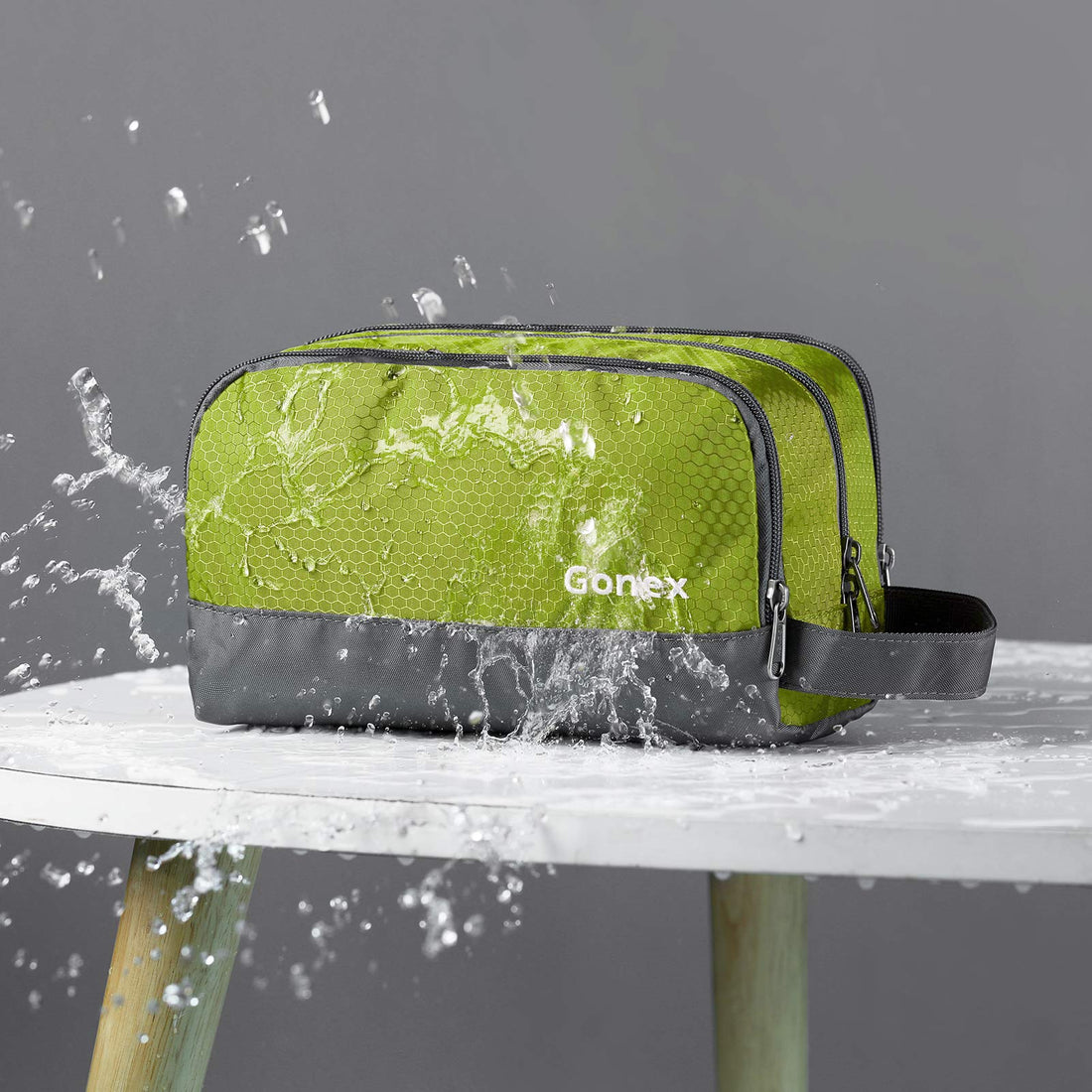 Gonex Travel Toiletry Bag Nylon, Dopp Kit Shaving Bag Toiletry Organizer Green