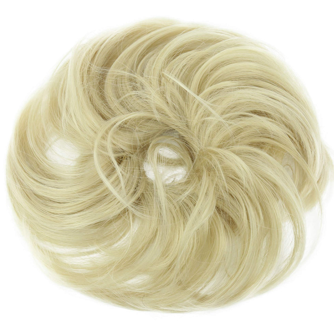 PRETTYSHOP Scrunchie Bun Up Do Hair piece Hair Ribbon Ponytail Extensions Wavy Curly or Messy Various Colors(bleach blonde 25T613)