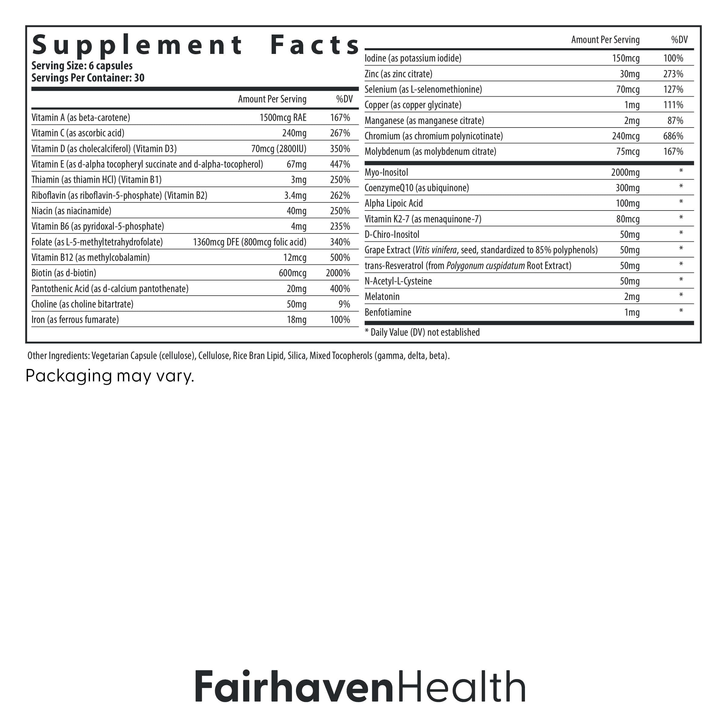 Fairhaven Health FH Pro for Women | Clinically Studied Fertility Supplements for Women | Aids Ovulation, Hormonal Balance, & Regular Cycles* | Conception for Her Fertility Support | 180 Capsules