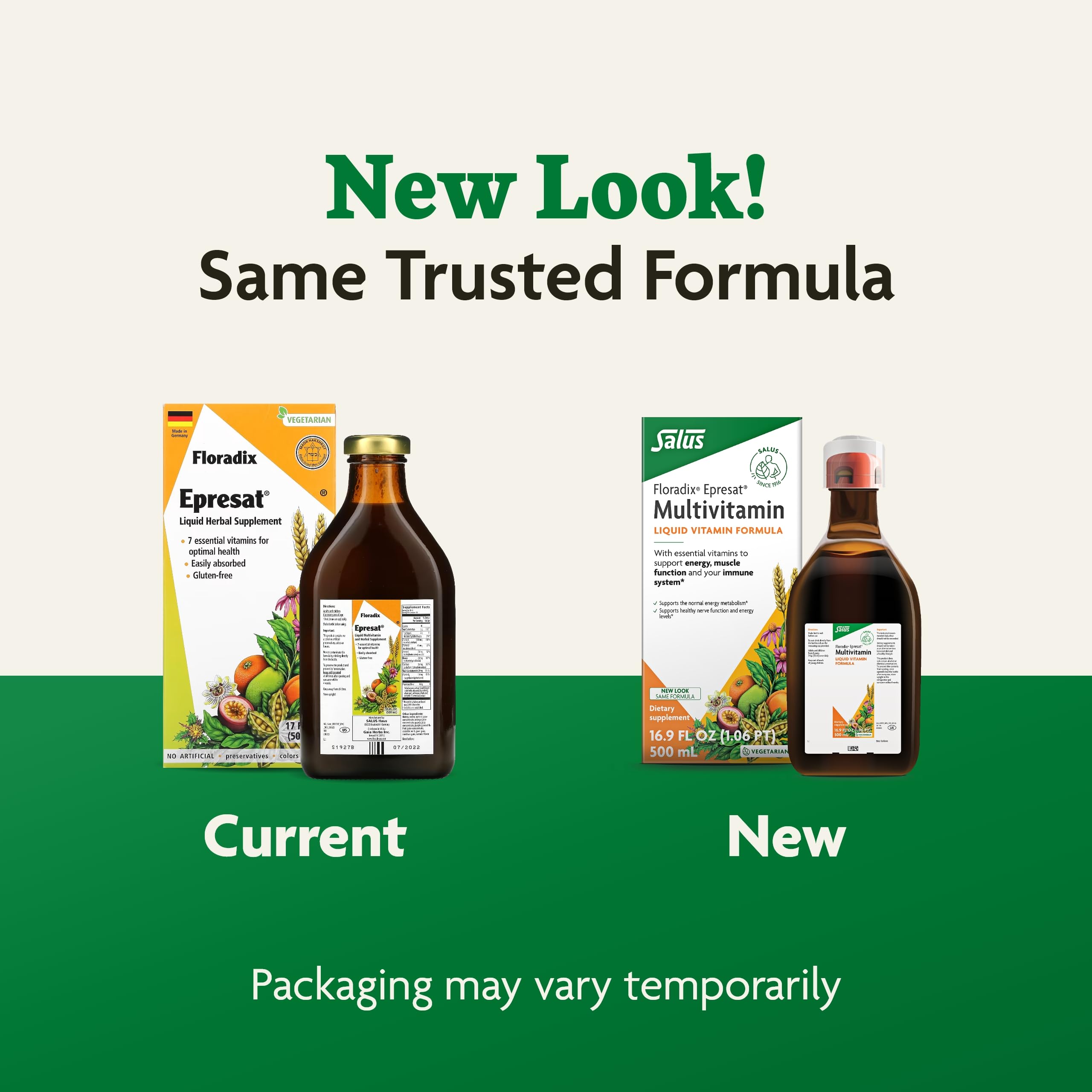 Floradix Epresat Adult Multivitamin - Daily Liquid Multivitamin with Vitamin A, Milk Thistle & More for Wellness - Energy Support & Liver Health Support - Vegetarian, Non-GMO - 17 fl oz