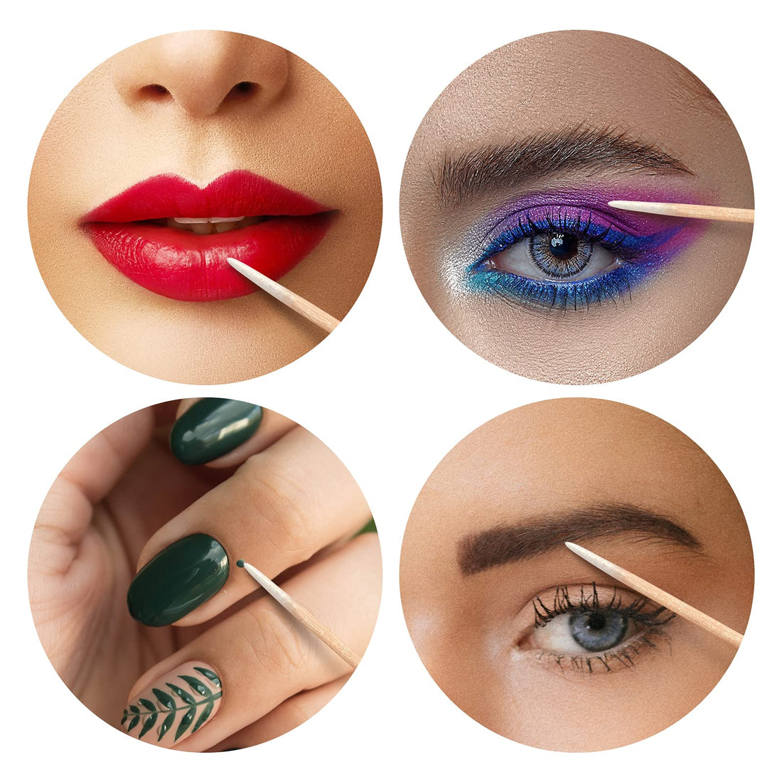 CHEFBEE 500 Count Microblading Cotton Swab, Cotton Swabs Pointed Tip, Wood Cotton Stick, Cotton Tipped Makeup Cosmetic Applicator Sticks, Tattoo Permanent Supplies