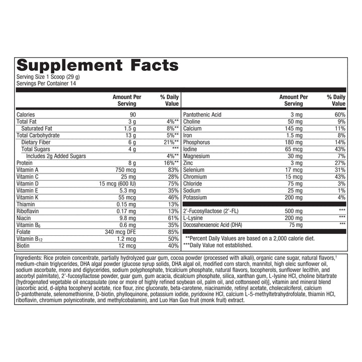 Metagenics MetaKids Nutrition Powder - Kids Multivitamin Powder - with Prebiotics, DHA, Protein & Amino Acids - Complete Protein - Non-GMO & Gluten Free - Chocolate - 14.32 oz