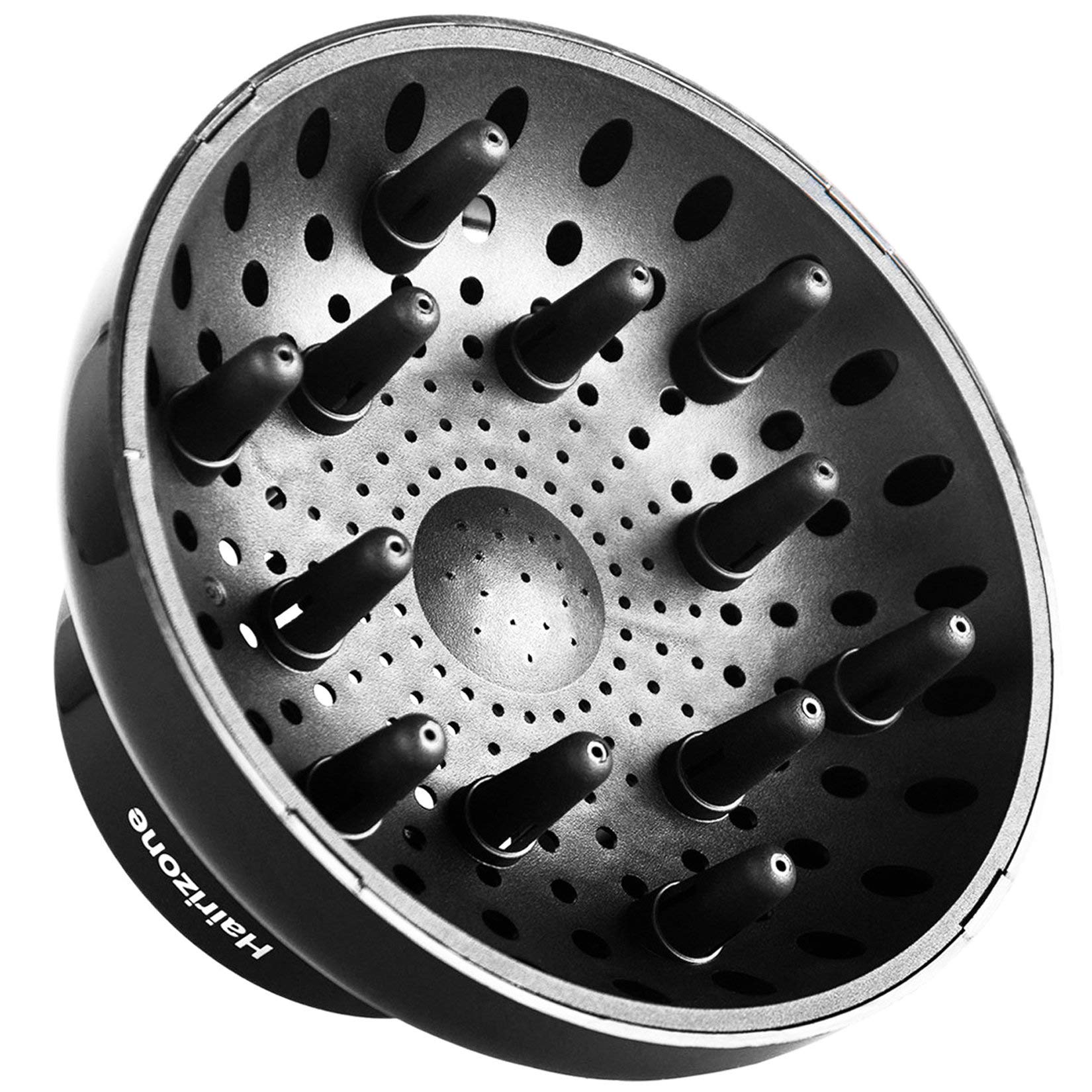 Shiny Black : Hairizone Universal Hair Diffuser Adaptable for Blow Dryers with D-1.7-Inch to 2.6-Inch for Curly or Wavy Hair, Shiny Black
