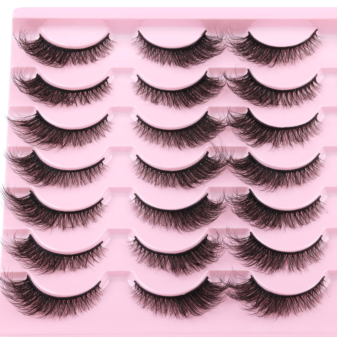 False Lashes Natural Look Faux Mink Eyelashes Wispy Fox Eye Lashes That Look Like Extensions 3D Mink Lashes Natural Strip Lashes Pack by Kiromiro 14 Pairs