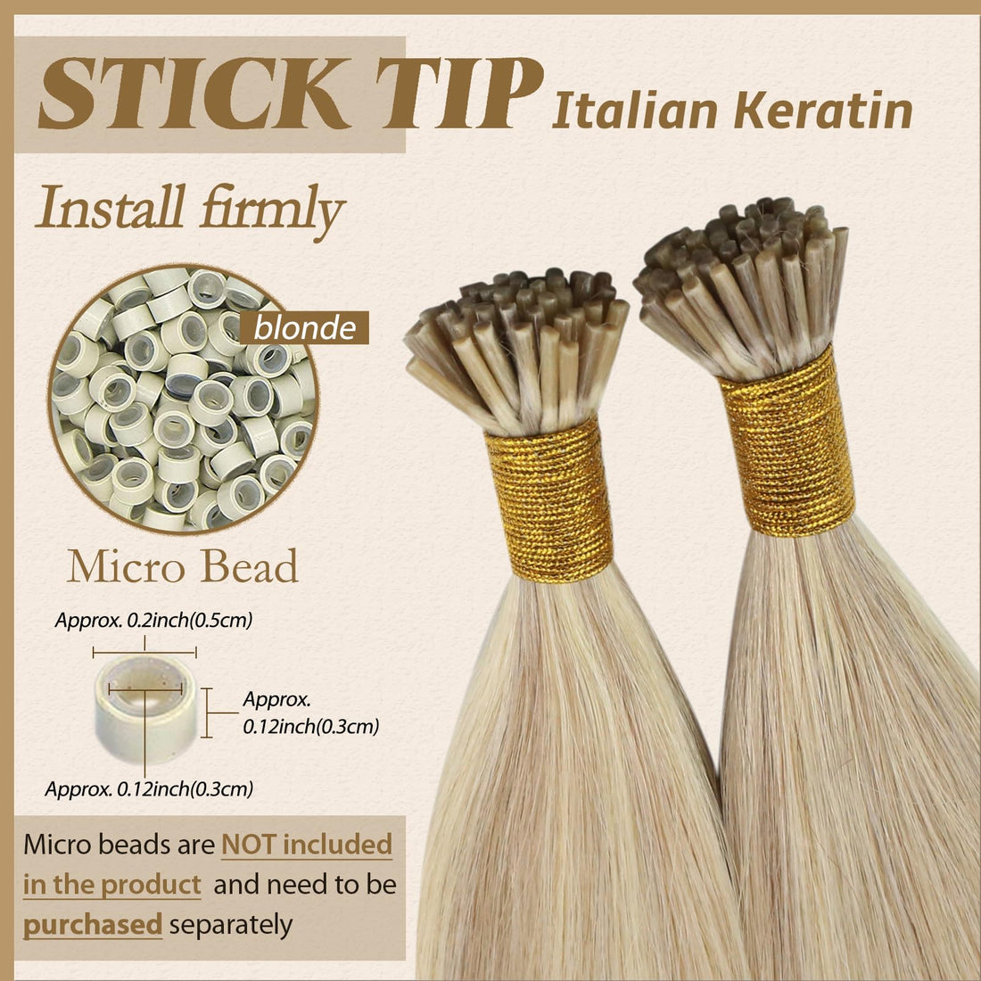 14, Ash Brown With Blonde: Youngsee 14Inch Remy Hair Extensions Fusion I Tip Human Hair Ash Blonde Highlight With Bleach Blonde Keratin Fusion Stick Tip Human Hair Extensions