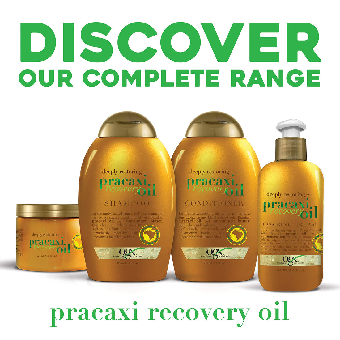 OGX Deeply Restoring + Pracaxi Recovery Oil AntiFrizz Deep Conditioning InShower Moisture Treatment with Murumuru Butter SulfateFree Surfactants Hair Mask to Nourish Restore, 6 Ounce