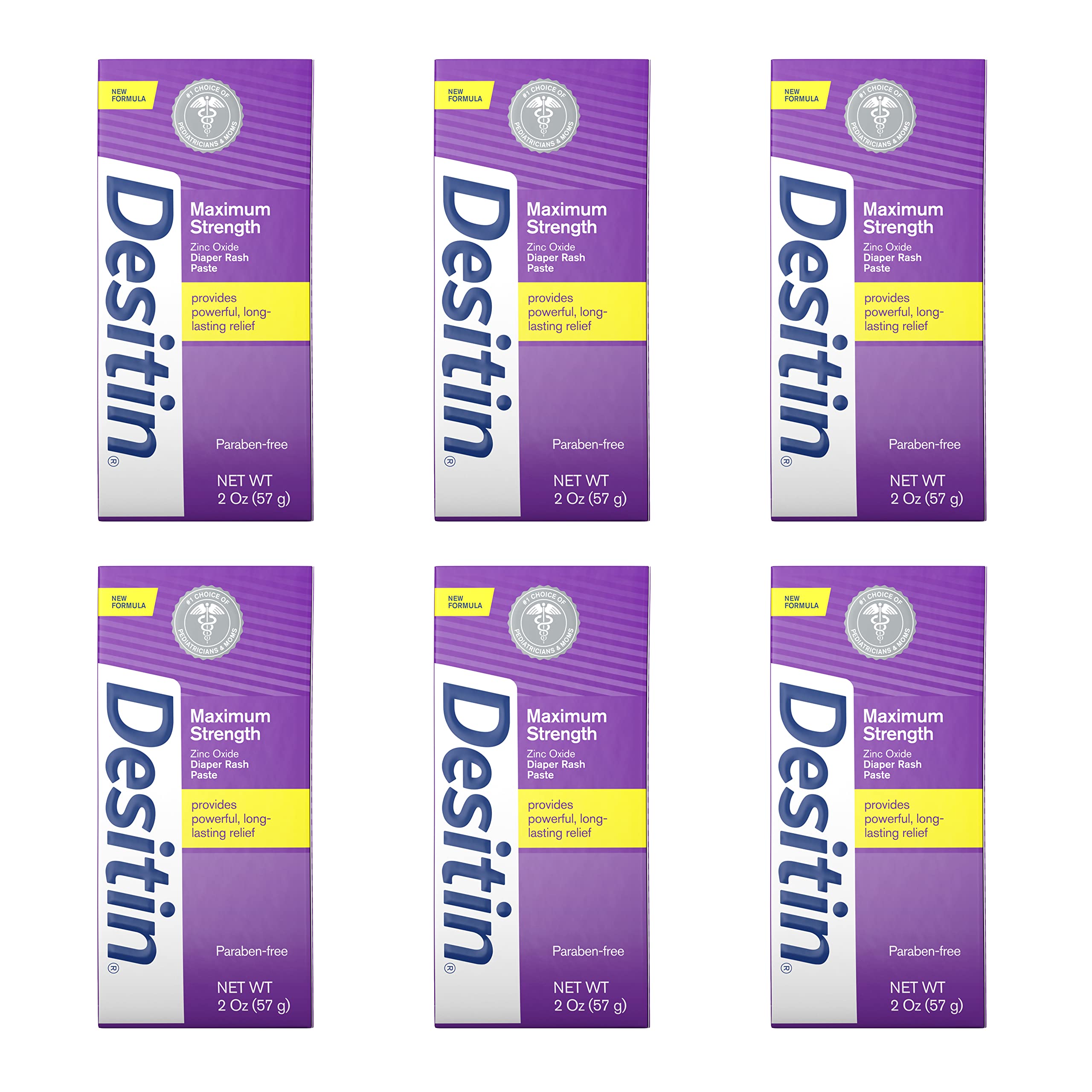 Desitin Baby Diaper Rash Maximum Strength Original Paste, 2 Oz Tube (Pack of 6)