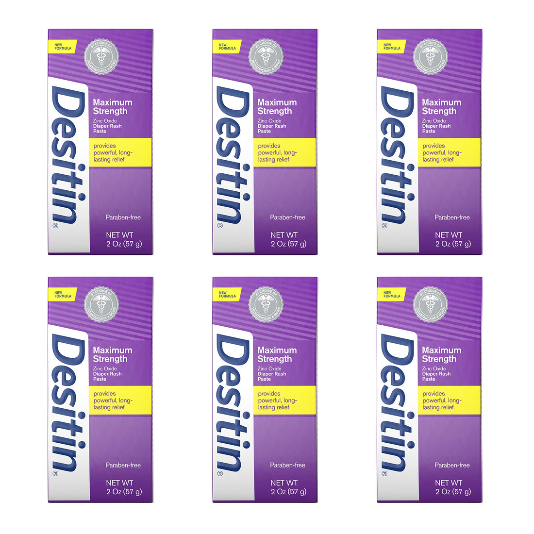 Desitin Baby Diaper Rash Maximum Strength Original Paste, 2 Oz Tube (Pack of 6)