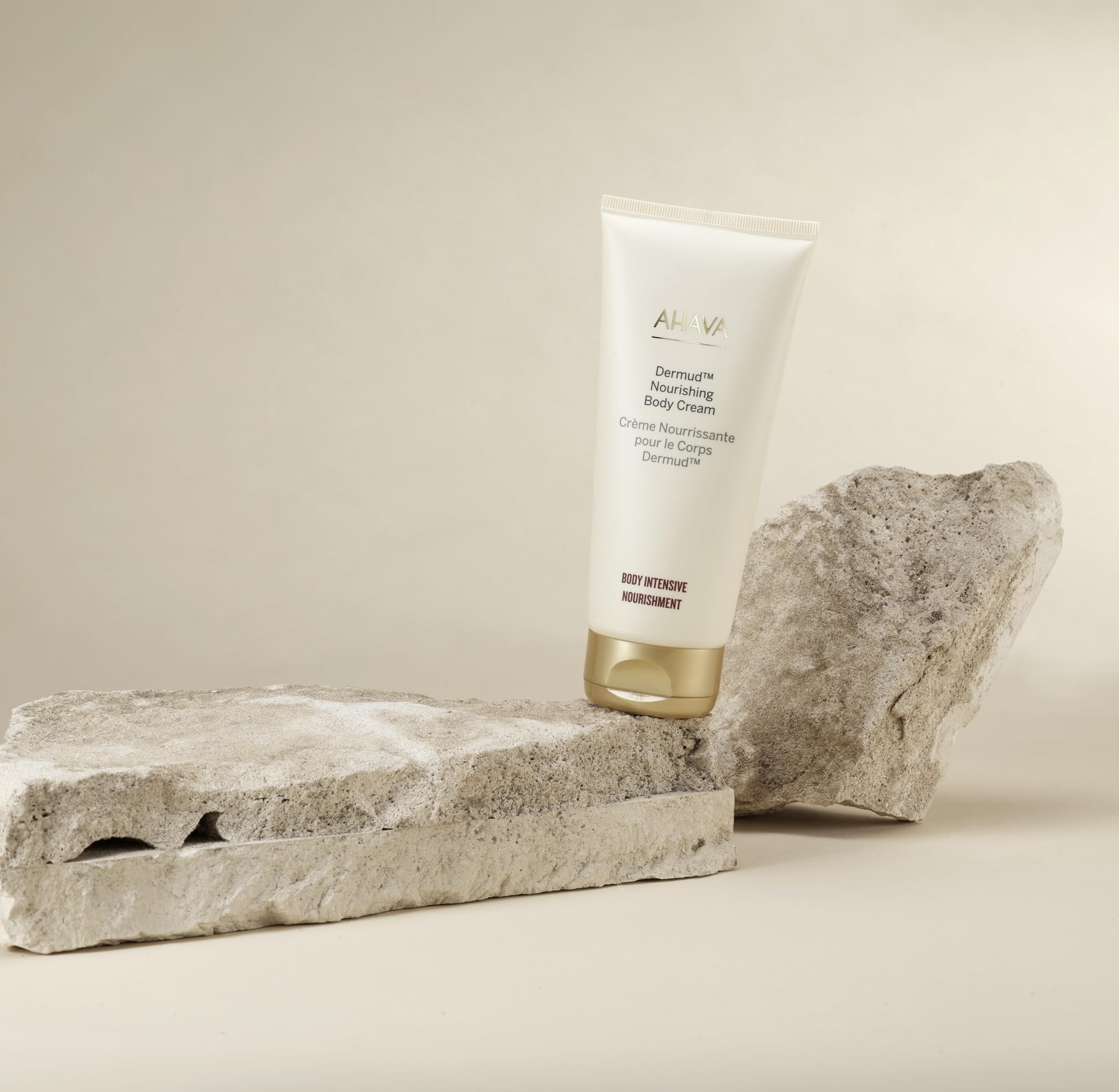 AHAVA Dermud Nourishing Body Cream - Relieves Roughness, Softens Skin, Hydrates Dry & Sensitive Skin, Enriched by Dermud Mud Complex, Osmoter, Aloe Vera Leaf, Vitamin E, Zinc & Allantoin, 3.4 Fl.Oz