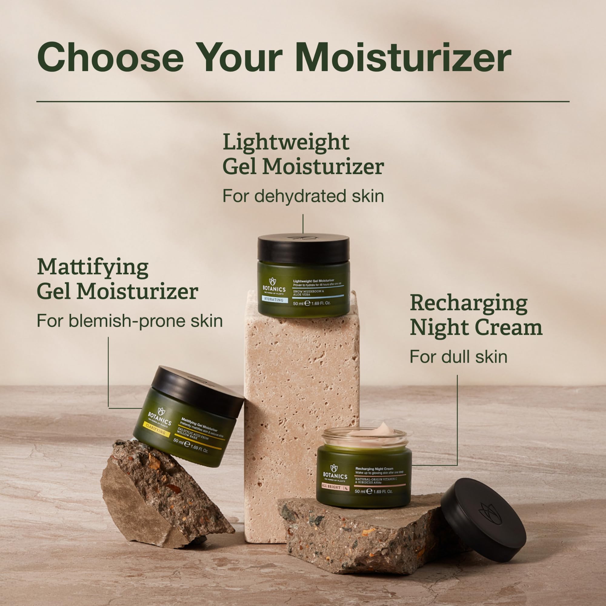 Botanics Clarifying Gel Moisturizer - Mattifying Facial Moisturizer with Salicylic Acid from Willow Bark - Reduces Shine & Improves Skin Texture - Vegan & Cruelty-Free (1.69 Fl Oz)