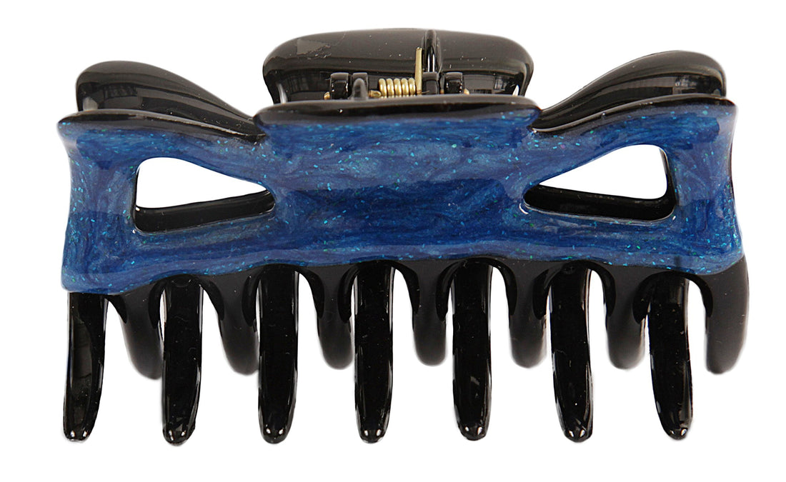 Blue Enamel : Caravan French Patented Decorated Claw Hand, Blue Enamel