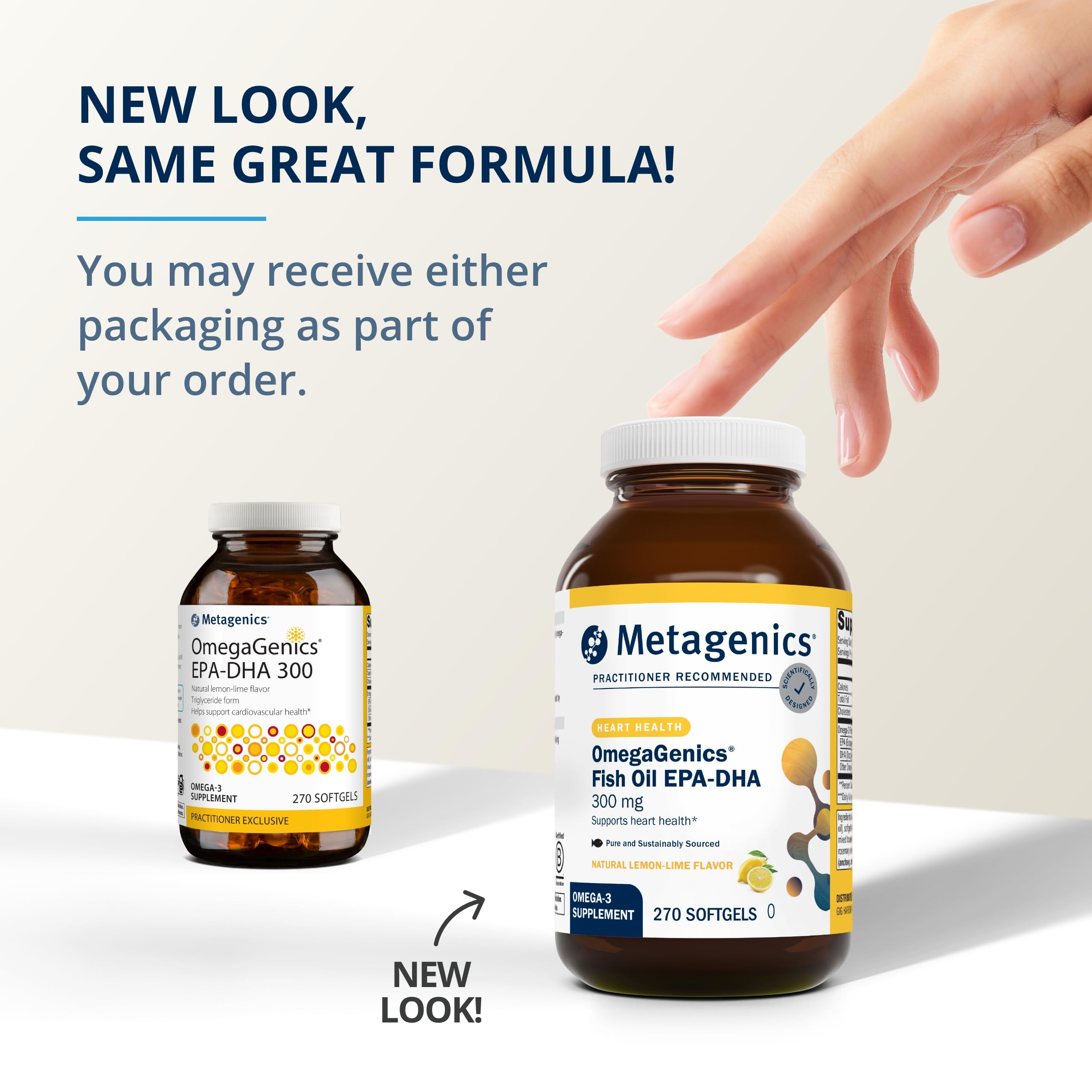 Metagenics OmegaGenics Fish Oil EPA-DHA 300mg - Daily Omega 3 Fish Oil Supplement to Support Cardiovascular, Musculoskeletal and Immune System Health - 270 Softgels