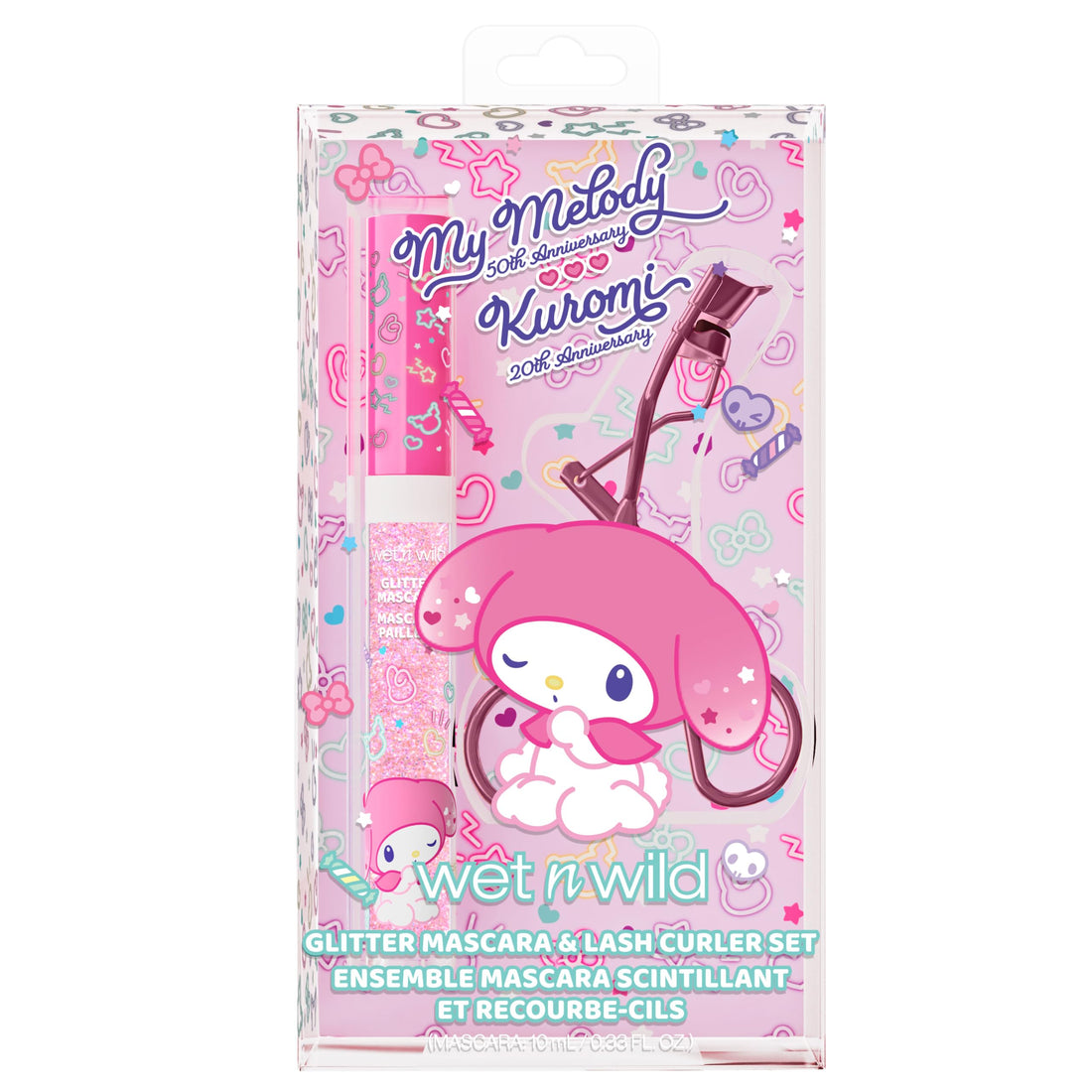 wet n wild My Melody and Kuromi Glitter Mascara & Lash Curler Set - Pink Dreams