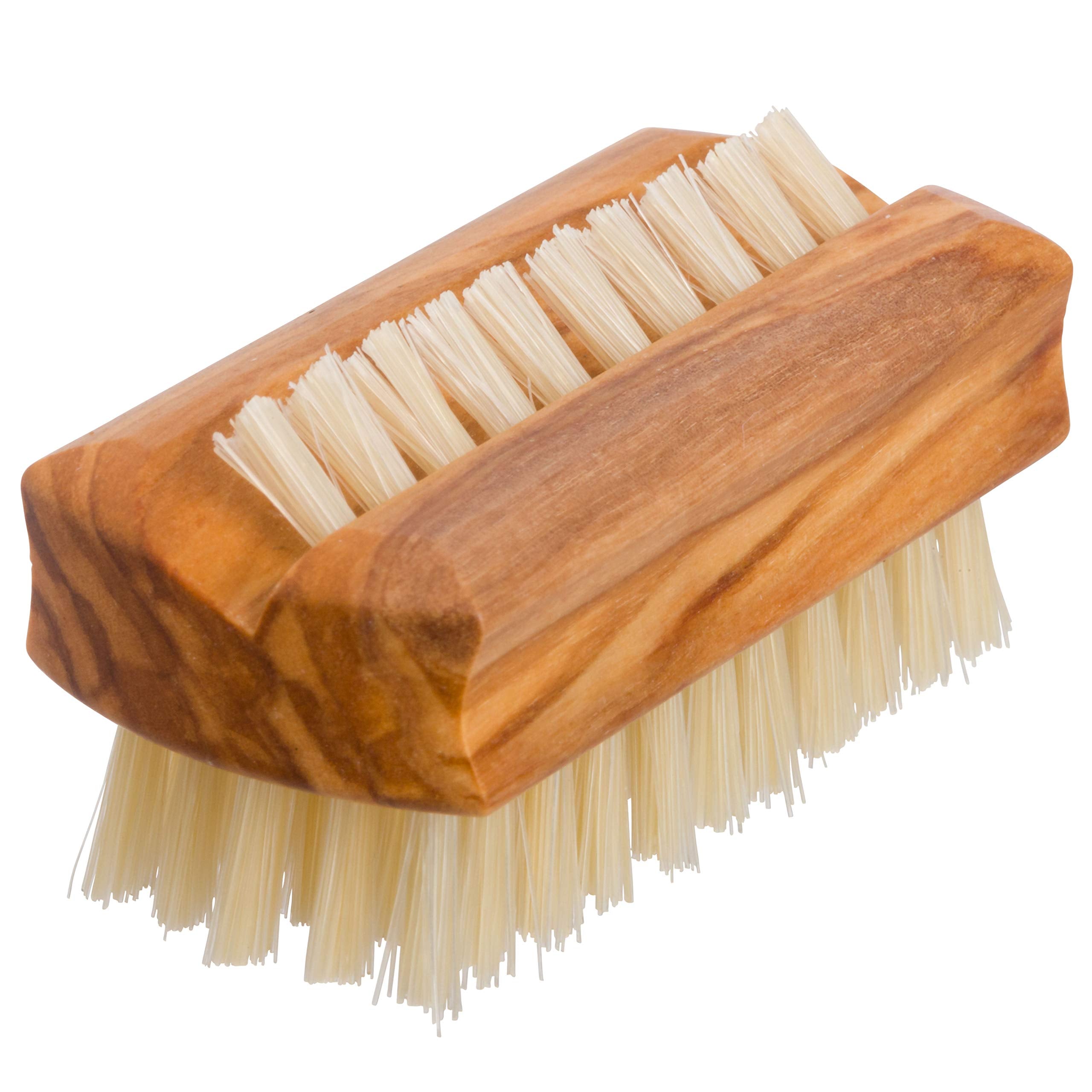 Set of 1, Waxed Olive Wood Travel Nailbrush : Bürstenhaus Redecker Natural Pig Bristle Travel Nailbrush with Waxed Olive Wood Handle, 2-3/8-Inches by 1-1/8-Inches