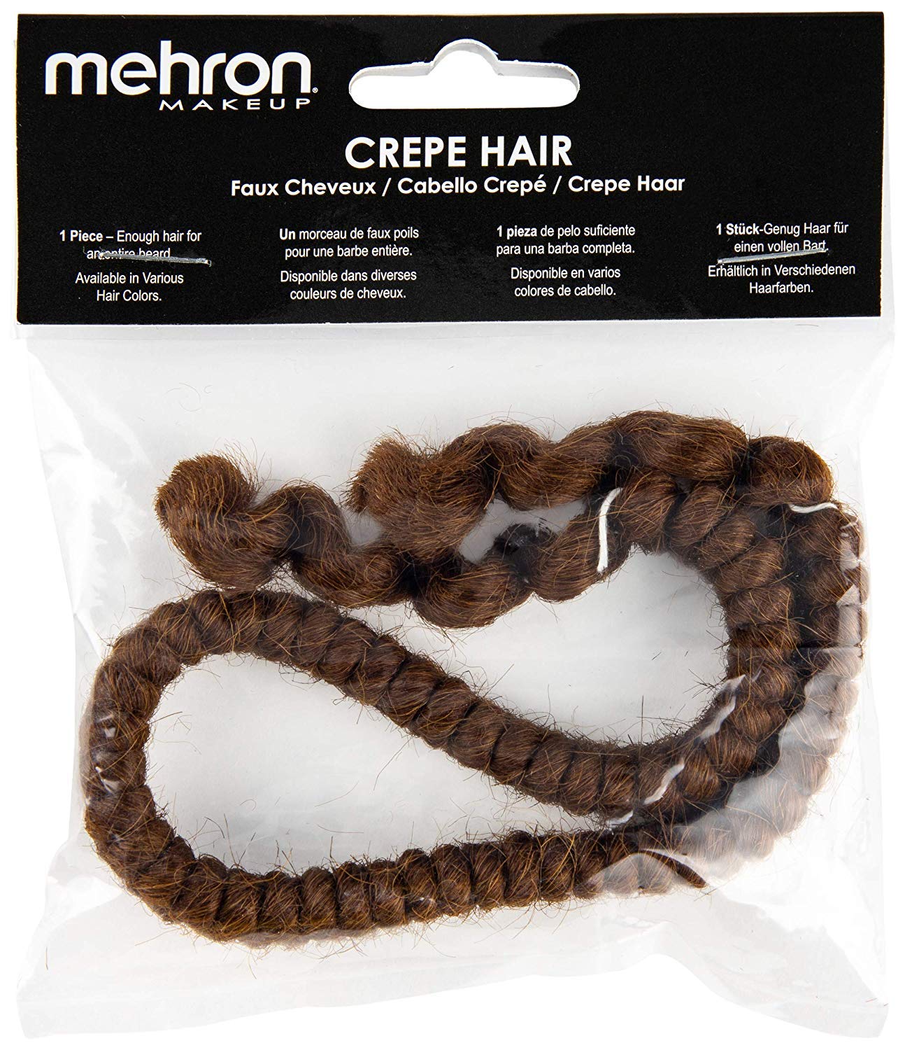 Mehron Crepe Hair 12-inch Braid (Light Brown)