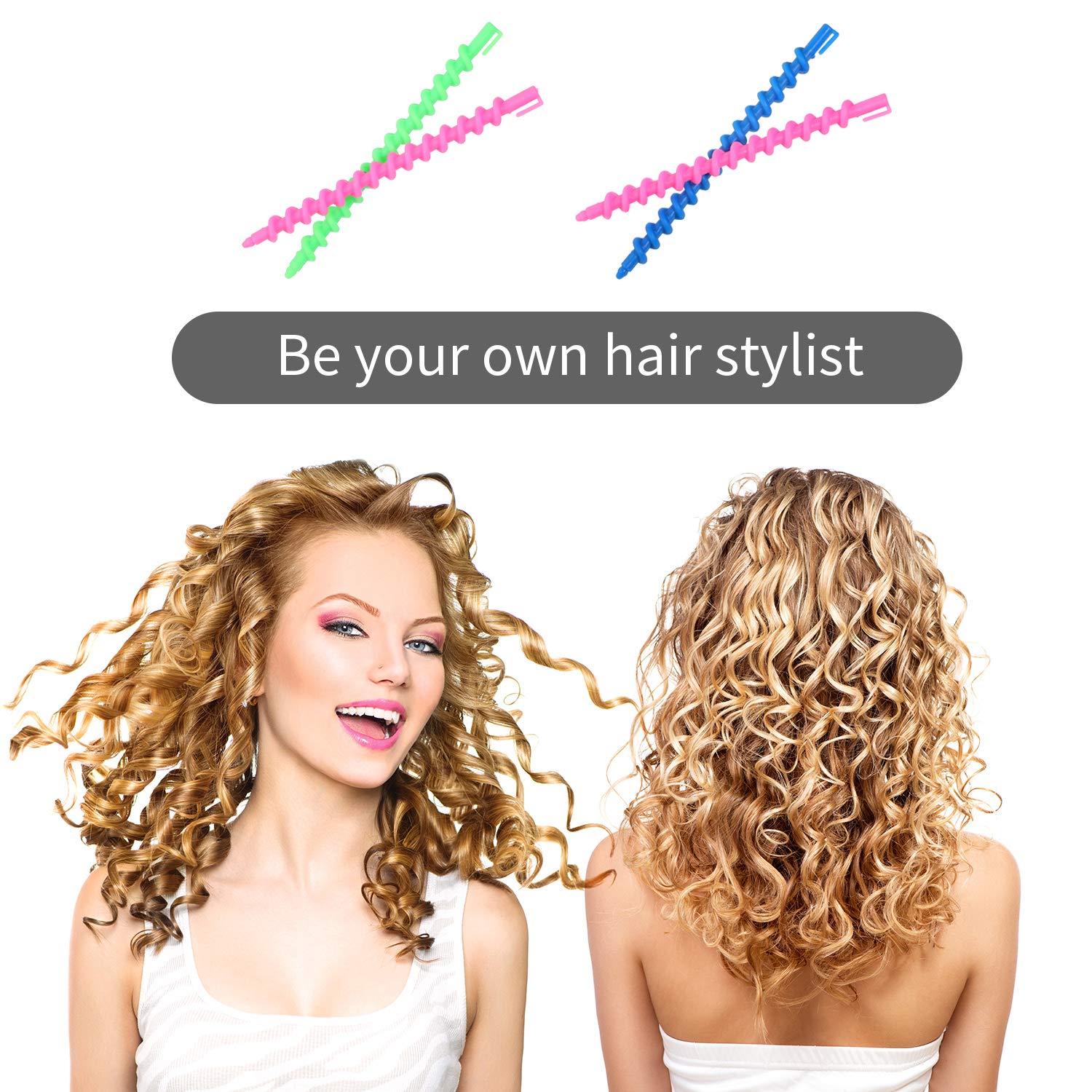 WILLBOND 40 Pieces Hair Perm Rod Spiral Rod Plastic Long Barber Hairdressing Styling Curling Perm Rod Hair Rollers Salon Tools for Women