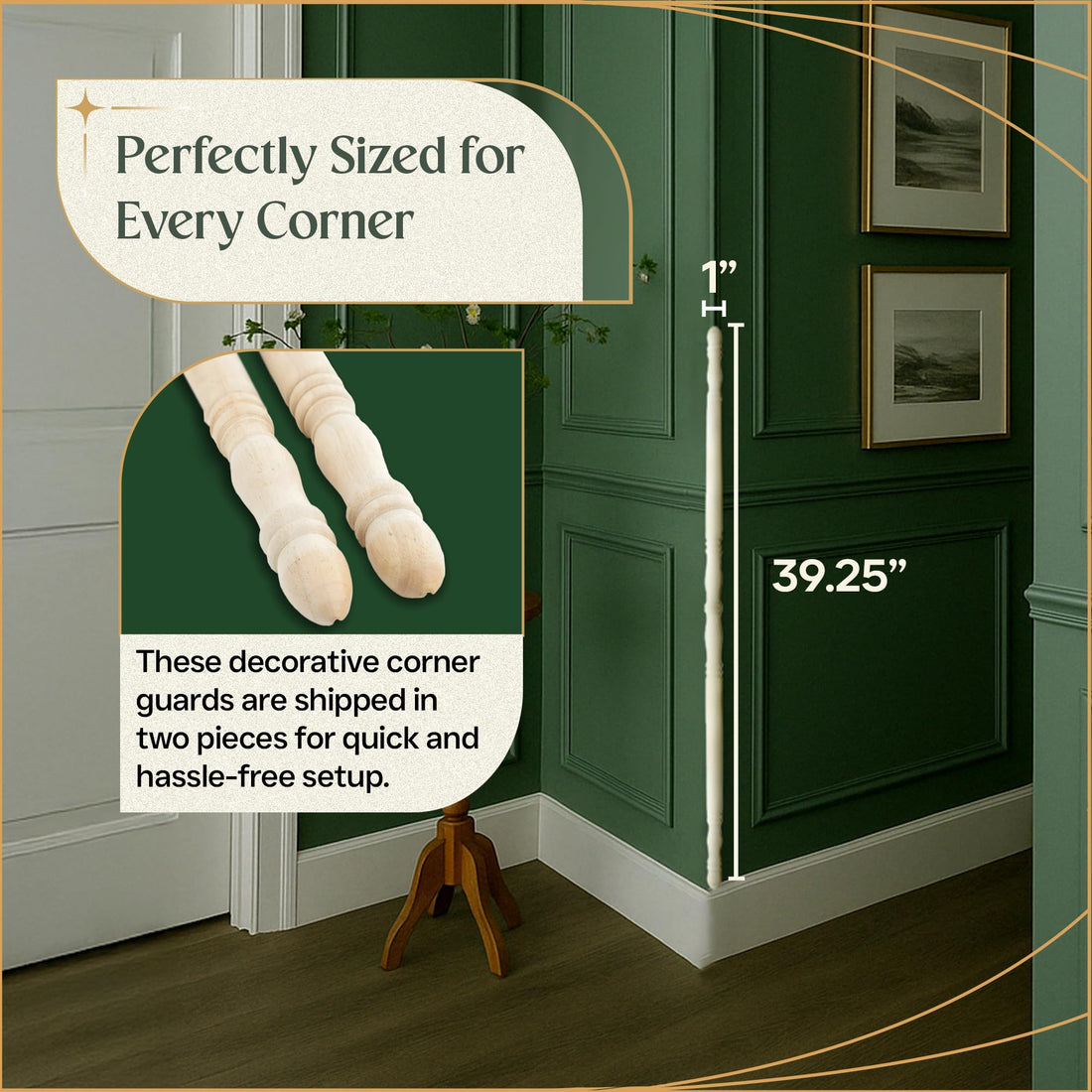 Renovators Supply Manufacturing Corner Protectors 39 1/4 in. Beechwood Edge Protector, Sanded Corner Guard