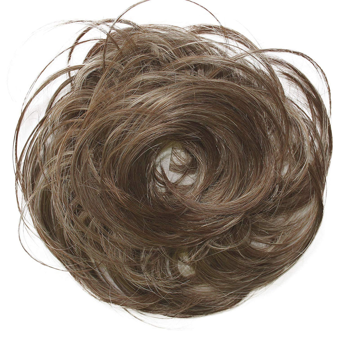grey brown mix 101T30 : PRETTYSHOP Scrunchie Bun Up Do Hair piece Hair Ribbon Ponytail Extensions Wavy Curly or Messy Various Colors(grey brown mix 101T30)