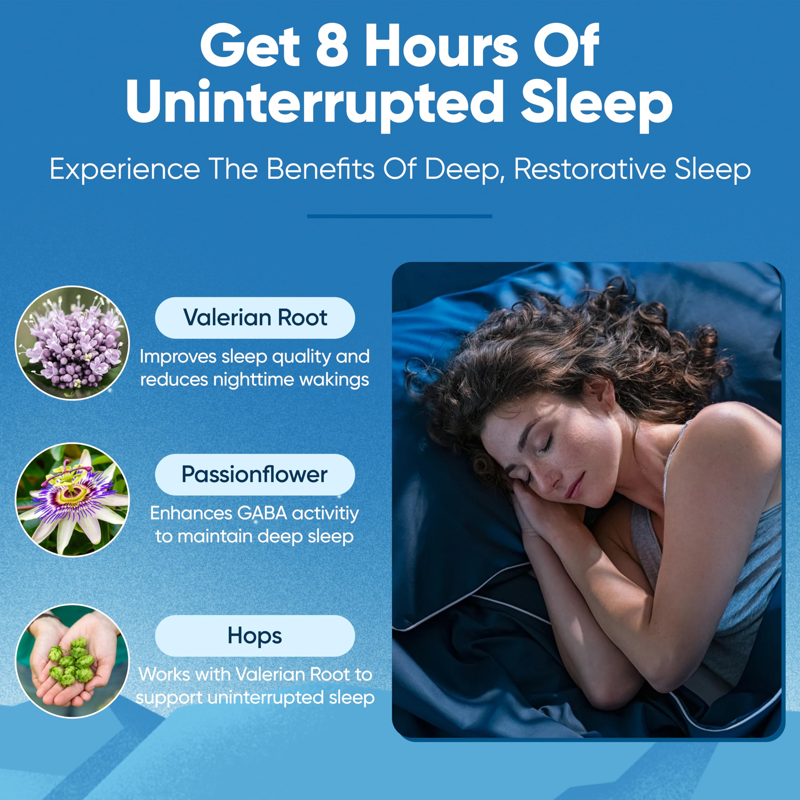 Sleep Easy Natural Sleep Aid Supplement | Magnesium, Ashwagandha, GABA, L-Theanine & 5 Calming Herbs | Melatonin-Free & Non-Habit Forming (60 Capsules)