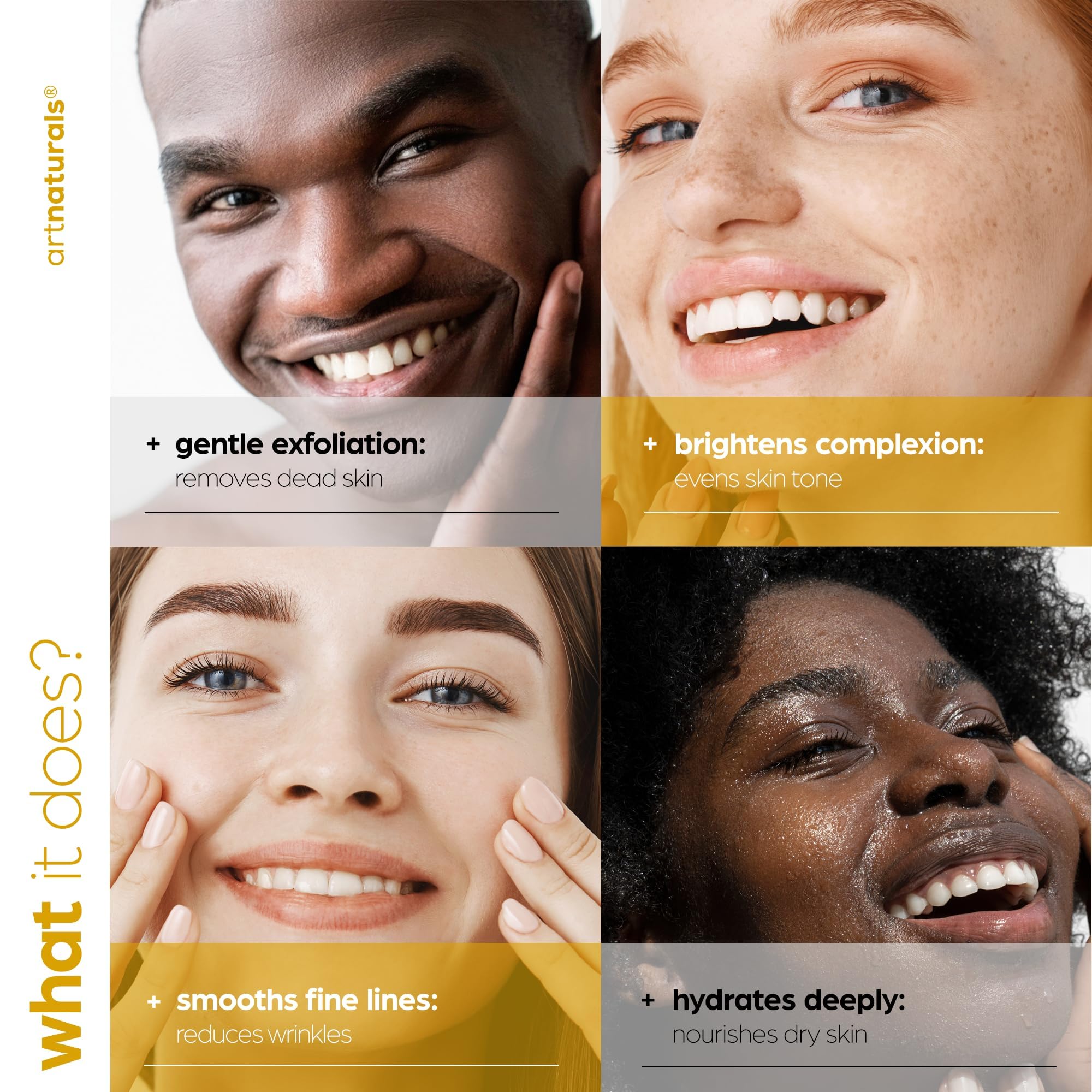 artnaturals Lactic Acid plus AHA Face Serum for Brightening Boost with Renewing Formula - Scars, Acne, Wrinkles - Exfoliates and Moisturizes the Skin - 1 oz.