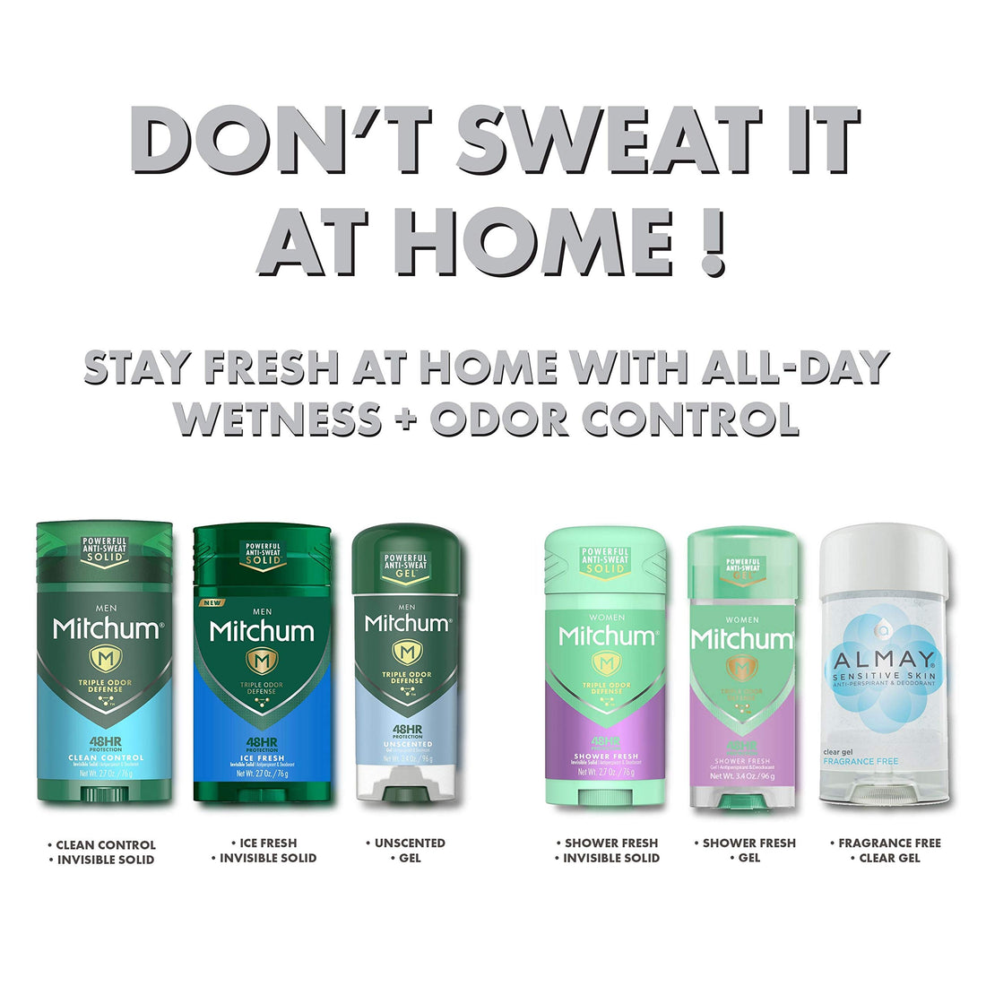 Almay Sensitive skin Clear Gel, Anti-Perspirant & Deodorant, Fragrance Free, 2.25-Ounce Stick (Pack of 6)