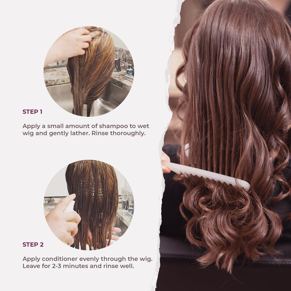 Arlena Luxury Wig Shampoo and Conditioner Set for Synthetic and Natural Hair Wigs - Made in USA, Sulfate-Free, Enhances Shine & Softness, Prolongs Wig Lifespan, Deeply Nourishes & Detangles