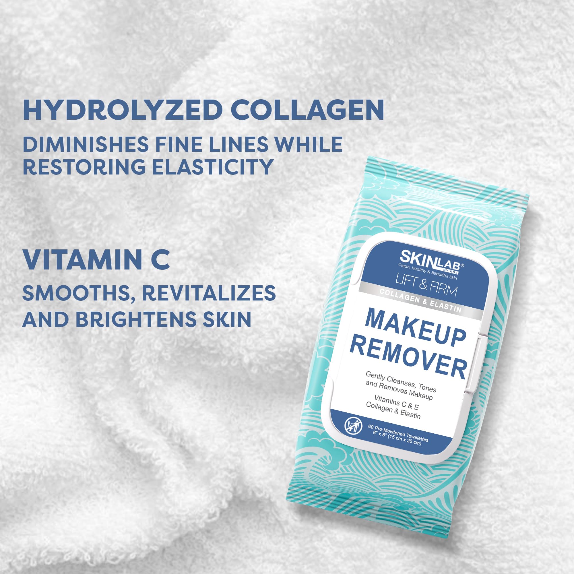 SKIN&LAB Skin Lab Lift & Firm Towellete Make-Up Remover 60 Count