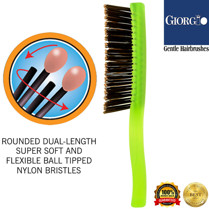 Giorgio Neon 2 Hair Brush, Green, Small