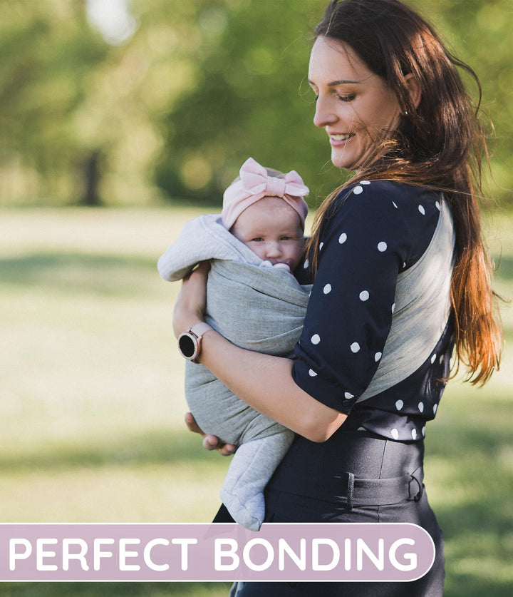 Ring Sling Baby Carrier 100% Cotton Muslin Front and Chest Newborn to Toddler Carrier and Baby Sling (Dark Grey)