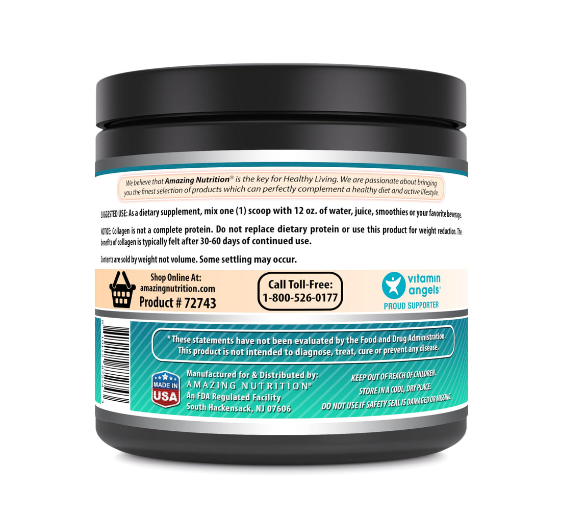 Amazing Formulas Hydrolyzed Collagen with Hyaluronic Acid & Multivitamins Supplement | 30 Servings Powder | 605 Grams | Unflavored