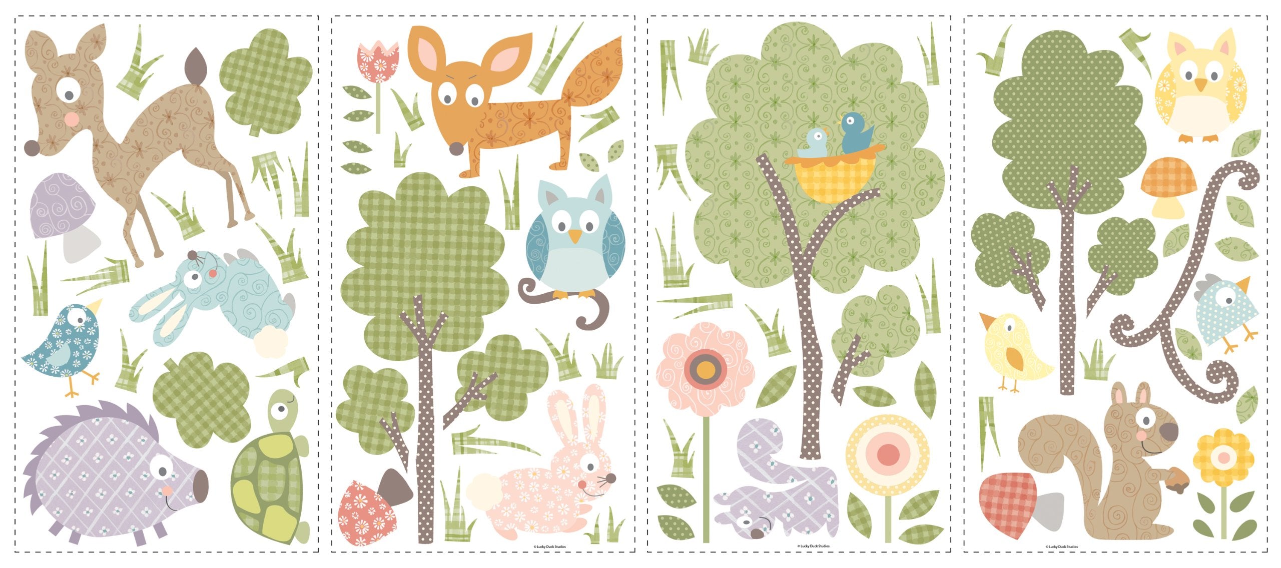 RoomMates RMK1398SCS Woodland Animals Peel and Stick Wall Decals , Black