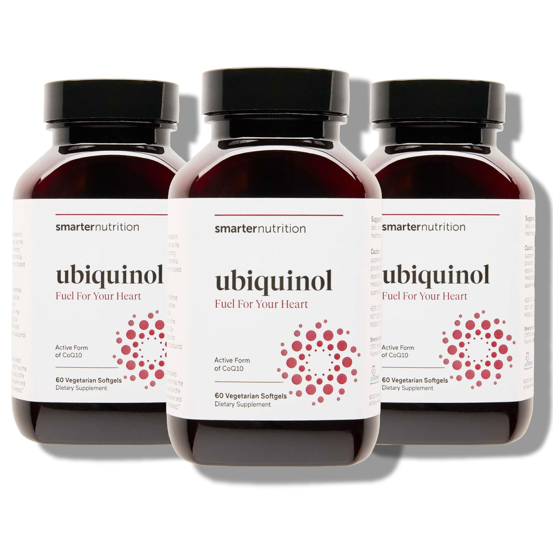 Smarter Nutrition CoQ10 Ubiquinol - Vegetarian CoQ10 for Heart Health Support - Enhanced Absorption with Omega 3 Ahiflower Oil - Soy Free, Non-GMO, Vegetarian Softgels - 3 Pack, 90 Servings