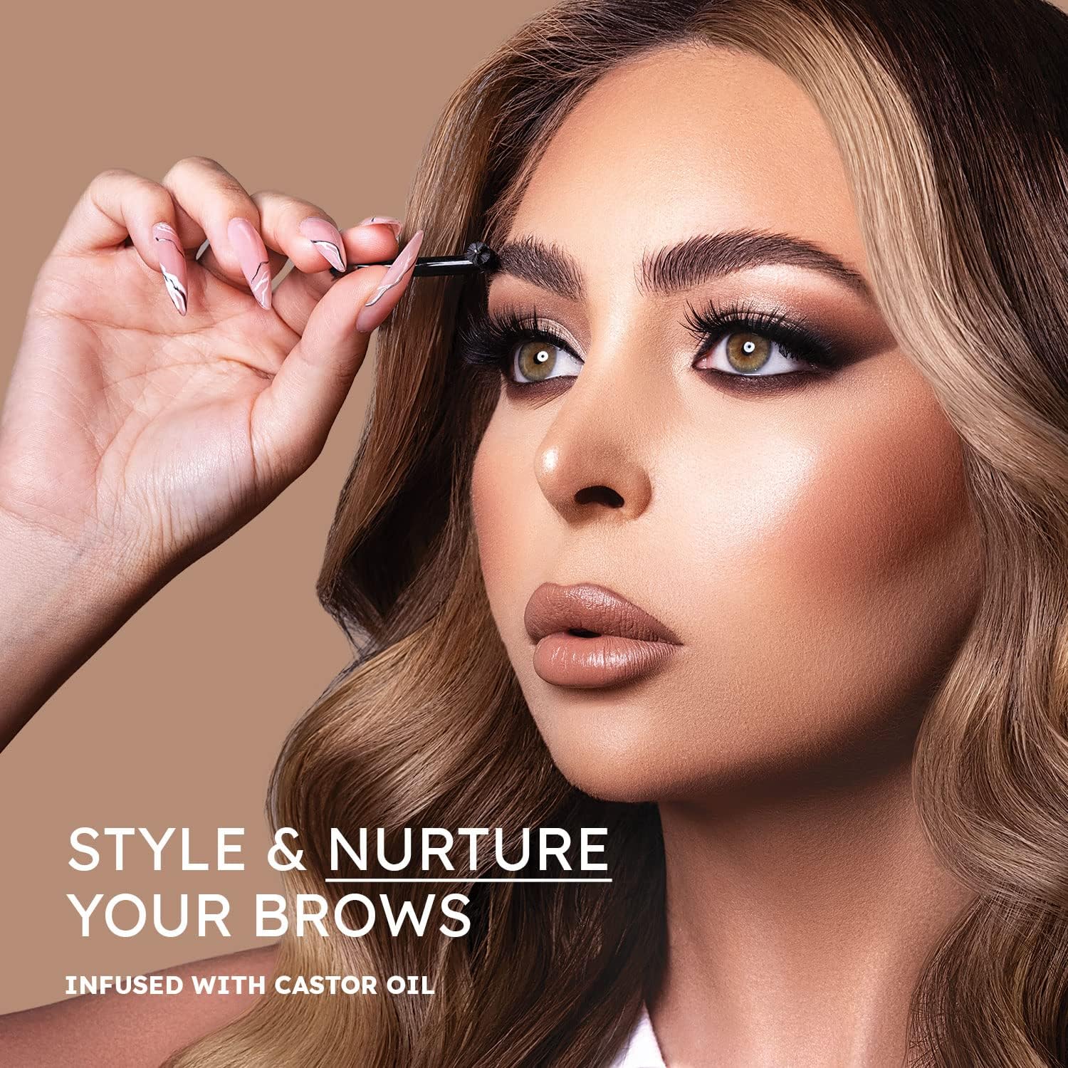 NueDerma - Brow Seal with Castor Oil - Clear Eyebrow Gel, Waterproof Eyebrow Makeup, Styling Wax for Feathered & Fluffy Brows - 1 OZ