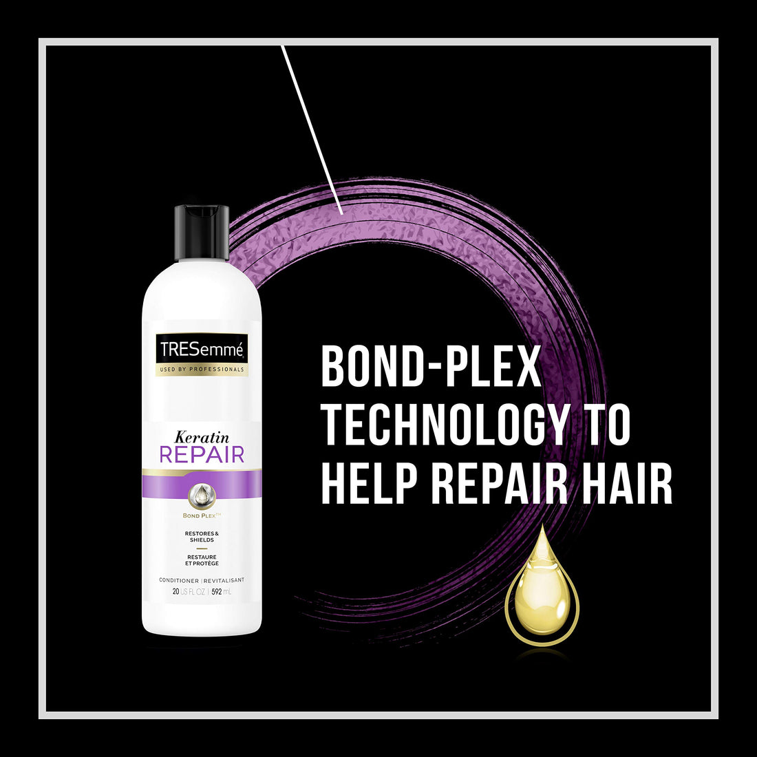 TRESemmé Conditioner for Damaged Hair Keratin Repair Restores and Seals Hair from Damage 20 fl oz
