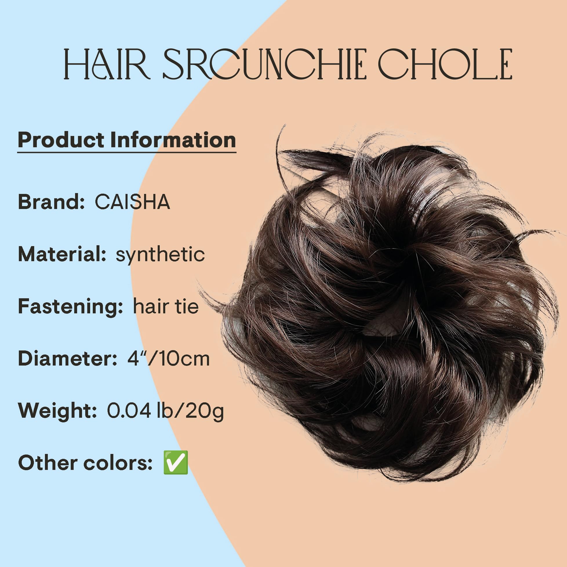 Brown # 4A G2C : PRETTYSHOP Scrunchy Scrunchie Bun Up Do Hair Piece Hair Ribbon Ponytail Extensions Wavy Messy Brown # 4A G2C