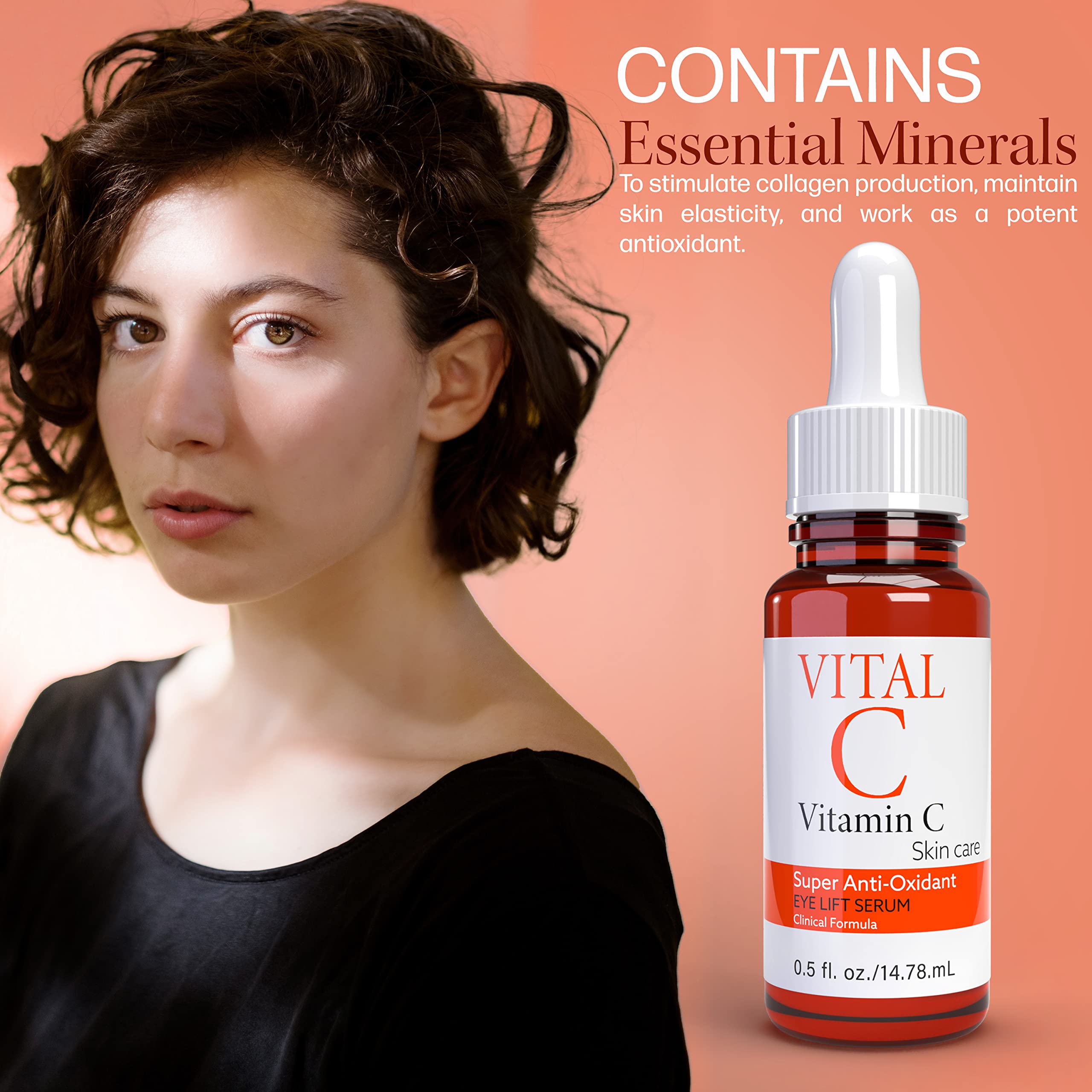 Vital-C Vitamin C Serum for Eyes, 0.5 oz | Anti Aging & Anti Wrinkle | Light Moisturizer | Skin Brightening & Firming | Boosts Collagen | Anti Oxidant Rich