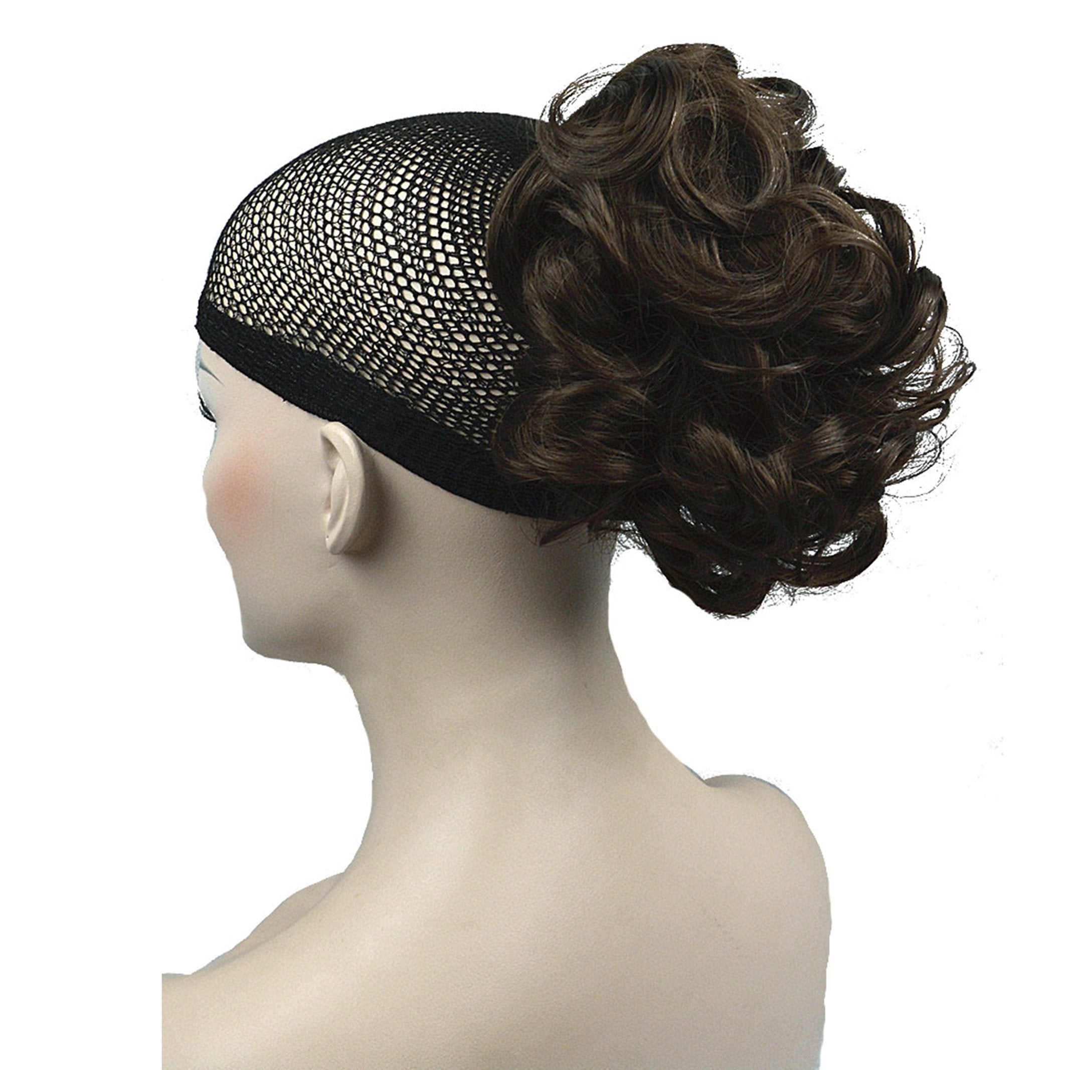 Lydell Short Ponytail Hair Extension Wavy Synthetic Hair-Piece with Jaw Claw (#6 Chestnut Brown)