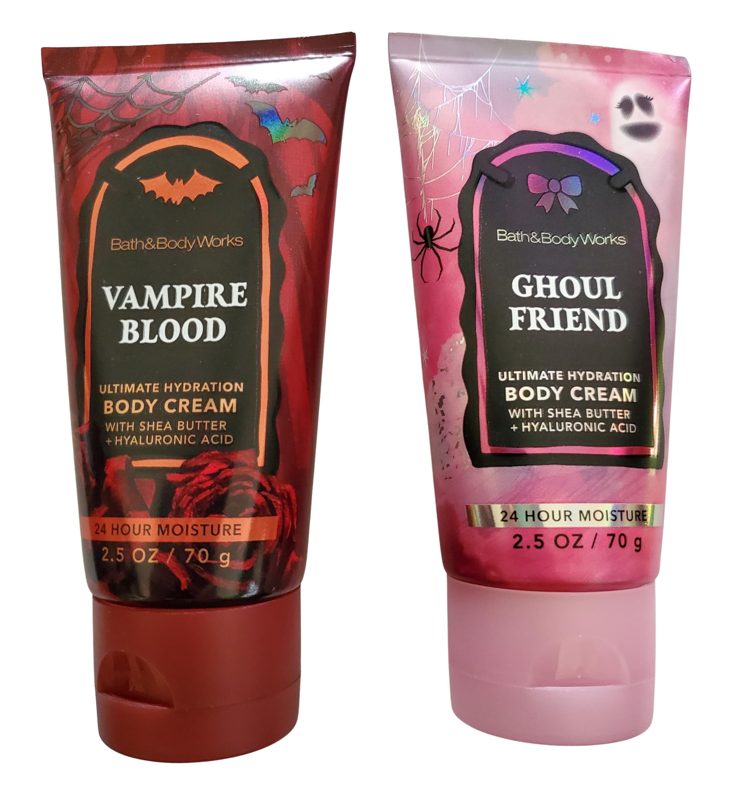 Bath & Body Works Travel Size Ultimate Hydration Body Cream: Ghoul Friend and Vampire Blood 2.5 Ounces Set of 2