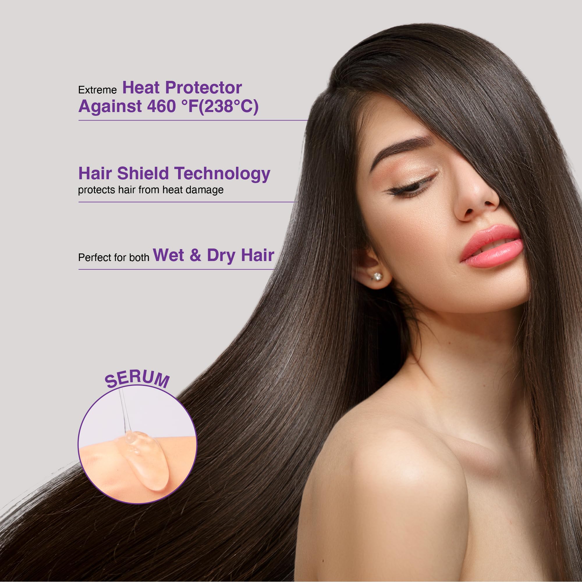 Red by Kiss Heat Protector Hair Styling Serum, Thermal Protection Ultra Shine Oil Serum, Protects Hair form Heat Damage, Anti Frizz Strengthening Hydrating (2 Fl Oz)