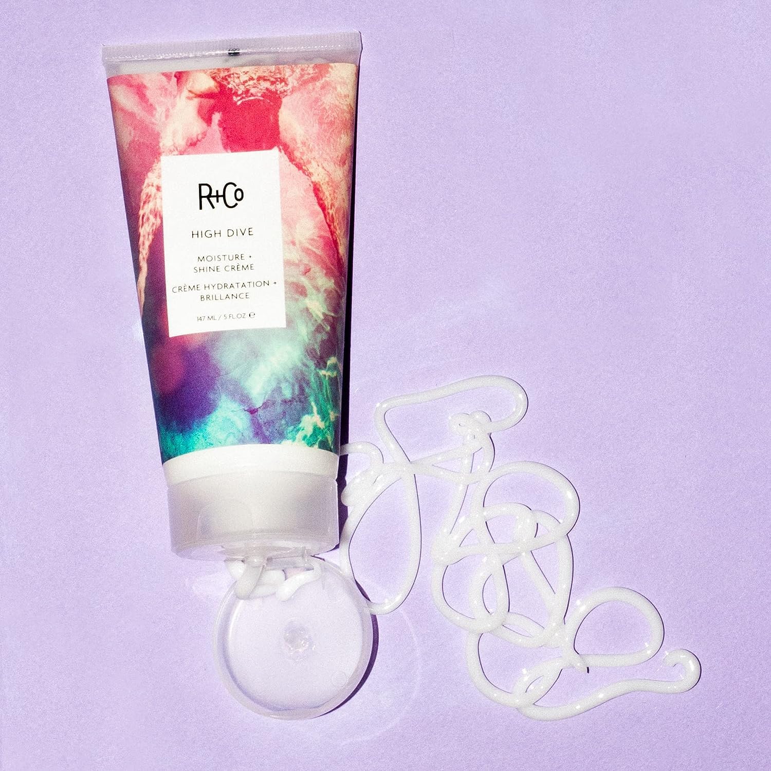 R+Co High Dive Moisture and Shine Crème (5 Oz) + Bonus Travel Size (.5 Oz) | Deep Hydration + Softens + Eliminates Frizz | Vegan + Cruelty-Free | Set of 2