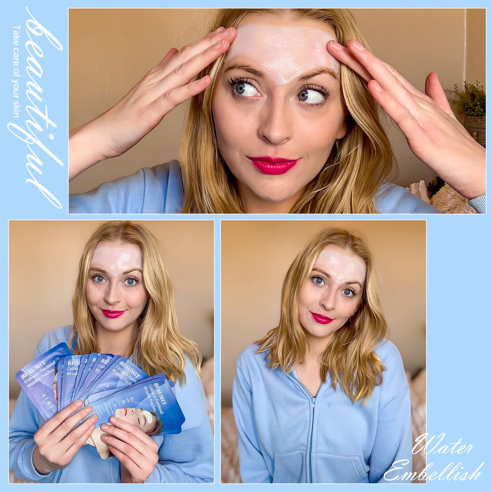 Okela Forehead Wrinkle Patches 20 pcs with Collagen, Vitamin, Anti Wrinkle Patches, Forehead Wrinkles Beauty Treatment