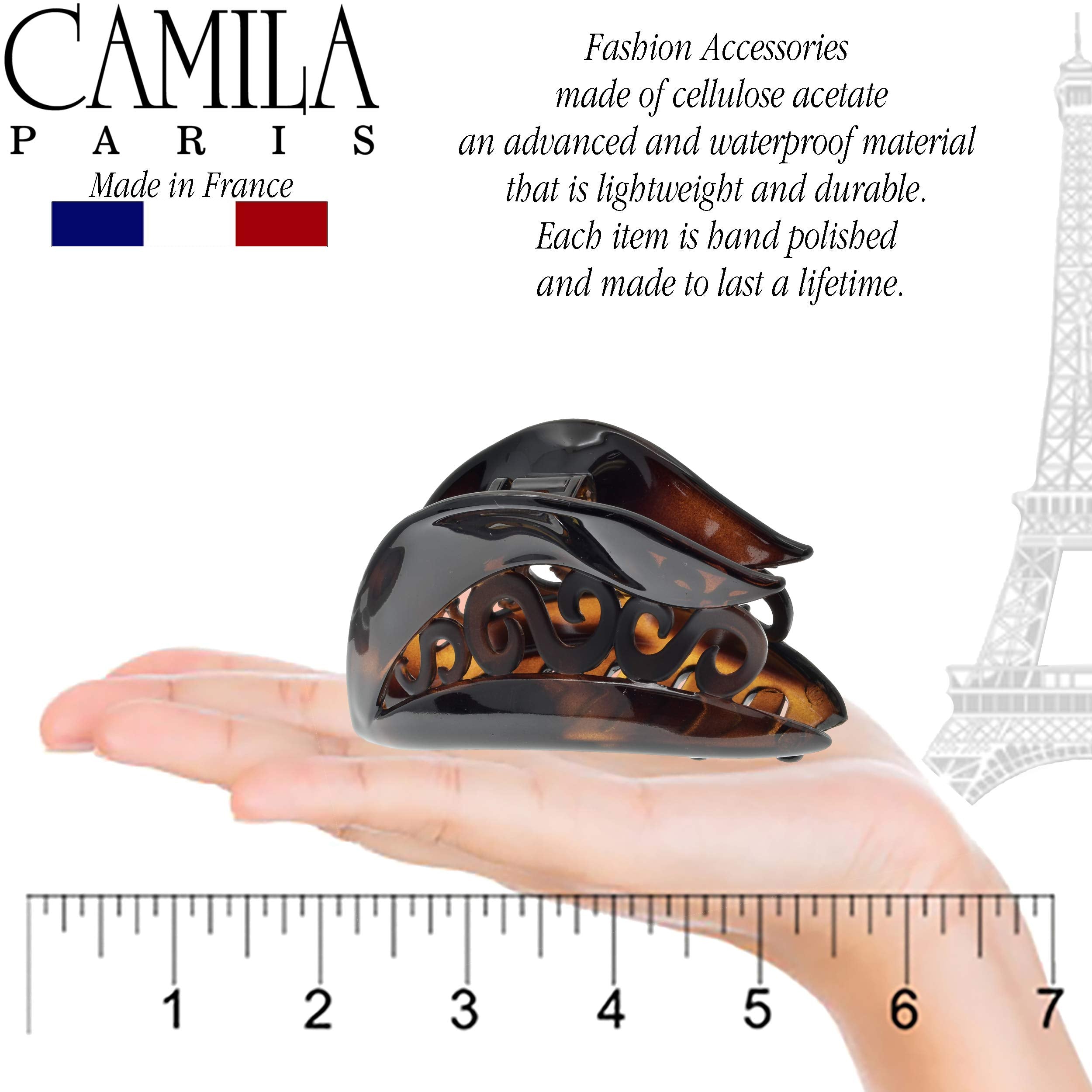 Camila Paris CP2144 French woman Hair Accessories (3 1/2), Hair Claw Clips. Strong and Durable Hair Ornaments. Made in France