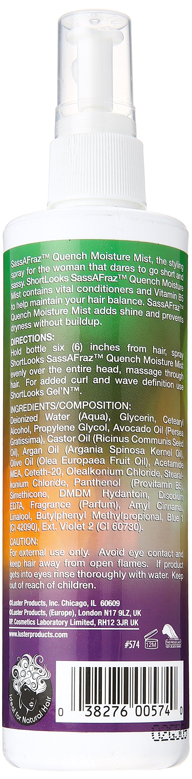 Lusters Luster'S Pink Short Looks Sassafrazz Styling Spray, 8 Ounce