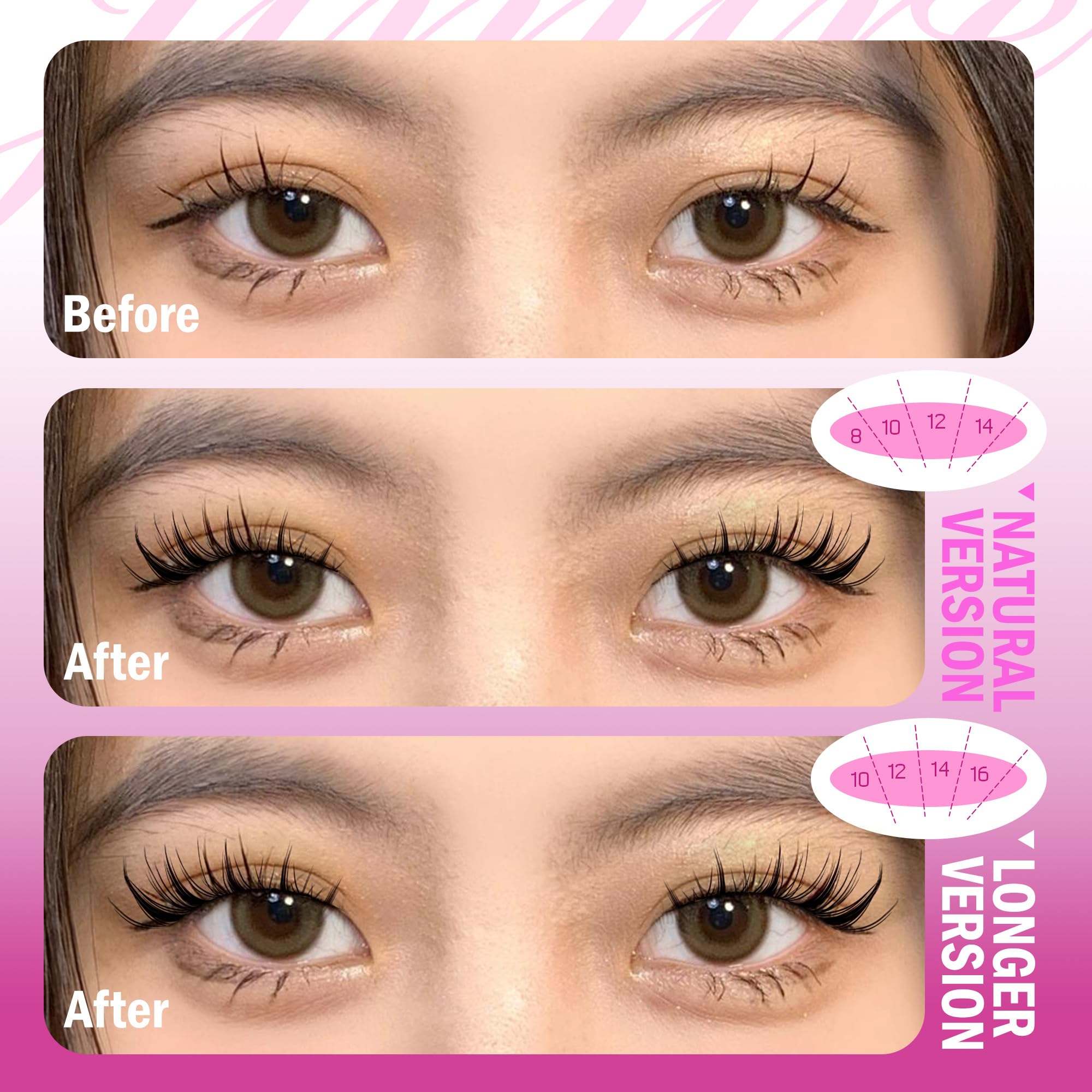 JIMIRE Lash Clusters Kit Manga Cluster Lashes Natural Look Wispy DIY Lash Extension Kit with Lash Bond and Seal Waterproof 110Pcs 8-16MM Wispy D Curl Individual Lashes Wet-Look Eyelash Extension