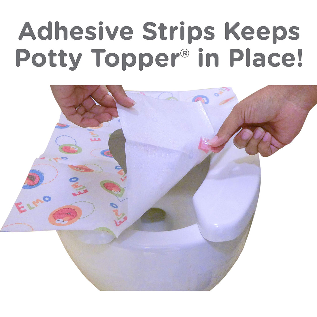 Sesame Street Potty Topper Disposable Stick-in-Place Toilet Seat Covers, 10 Count (Pack of 1)