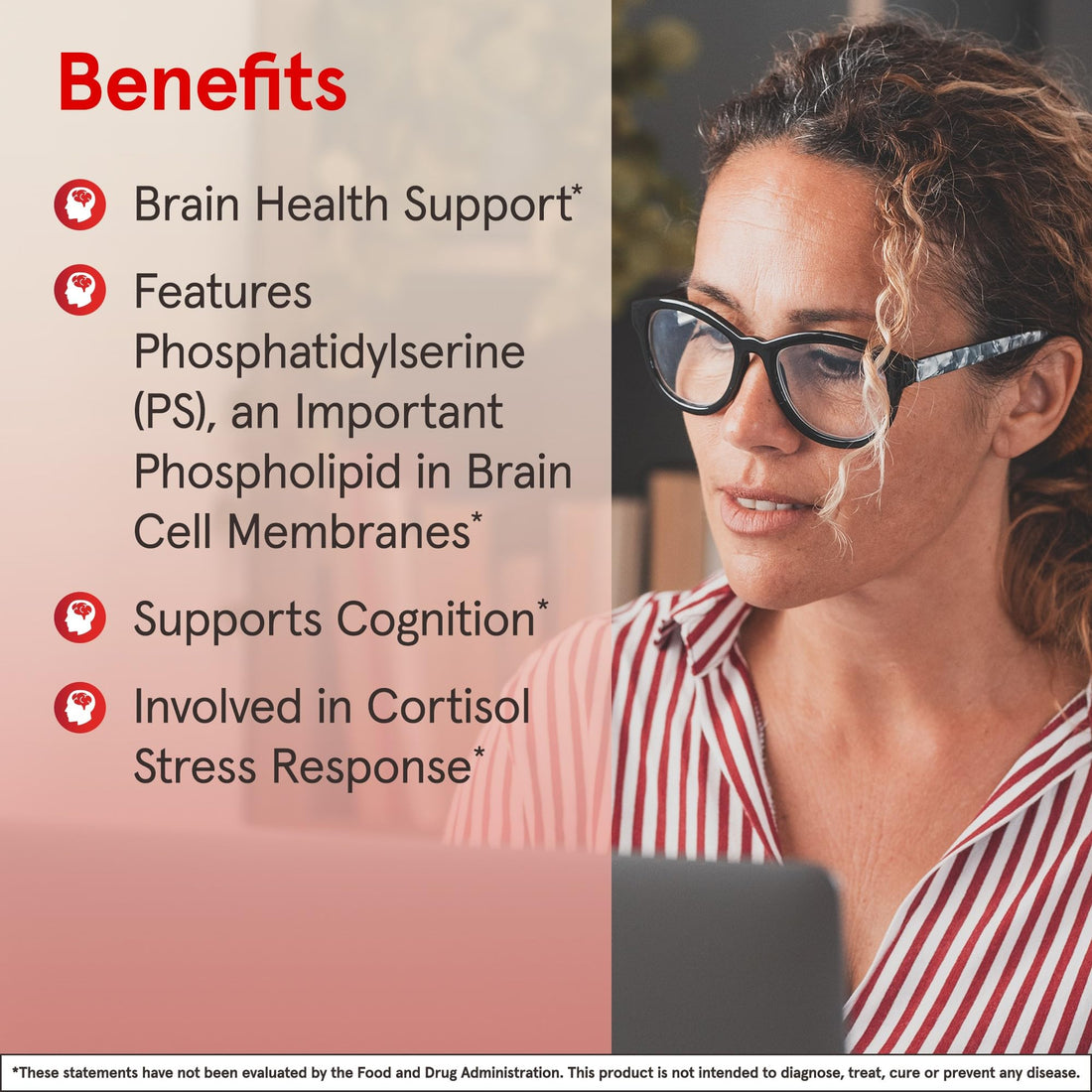 Jarrow Formulas PS100 Phosphatidylserine 100 mg, Dietary Supplement for Brain Health and Cognition Support, 60 Softgels, 20-60 Day Supply, Pack of 12